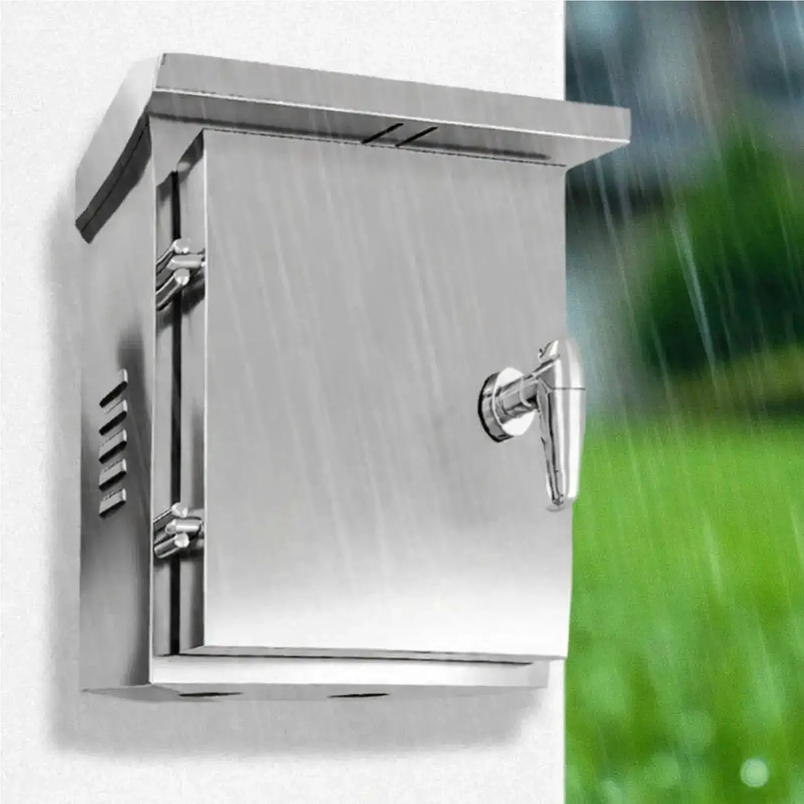 Heavy Duty 304 Stainless Steel Waterproof Electrical Box Enclosure For Street Lighting Weatherproof Junction Chest And Control Panel Cabinet Outdoor Grade Industrial Box With 10 By 12 By 6 Inch Size And 0.8 Millimeter Wall