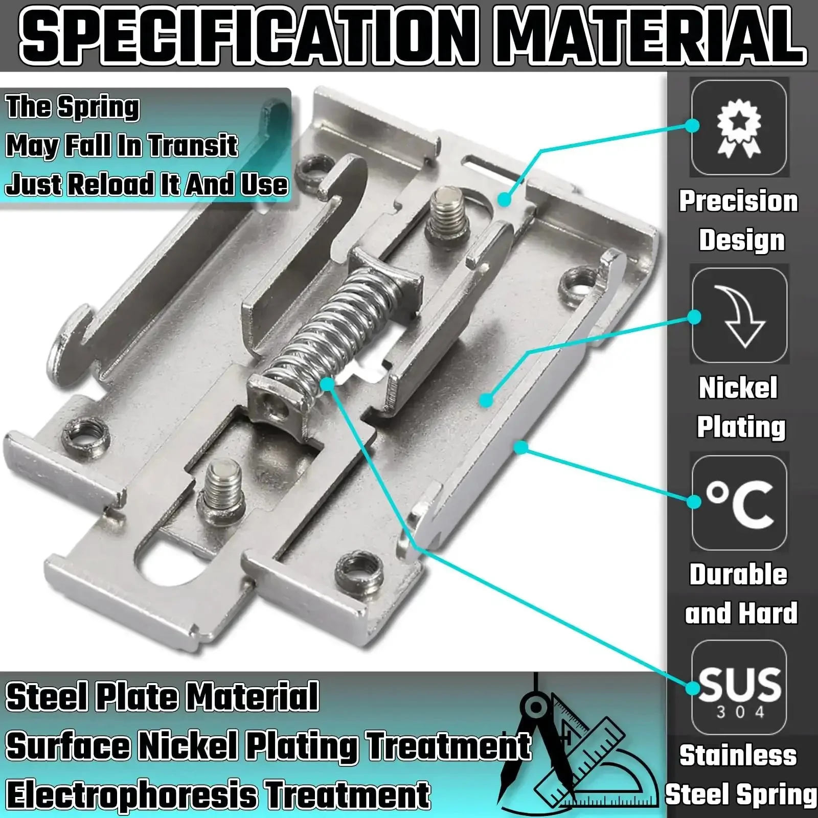 Heavy Duty 35mm Din Rail Clip Kit For Solid State Relays Beefed Up Safe Mounting Bracket Easy Install Clamp Solution For Electrical Panels And Enclosures For Industrial Use In Control Panels - Image 5