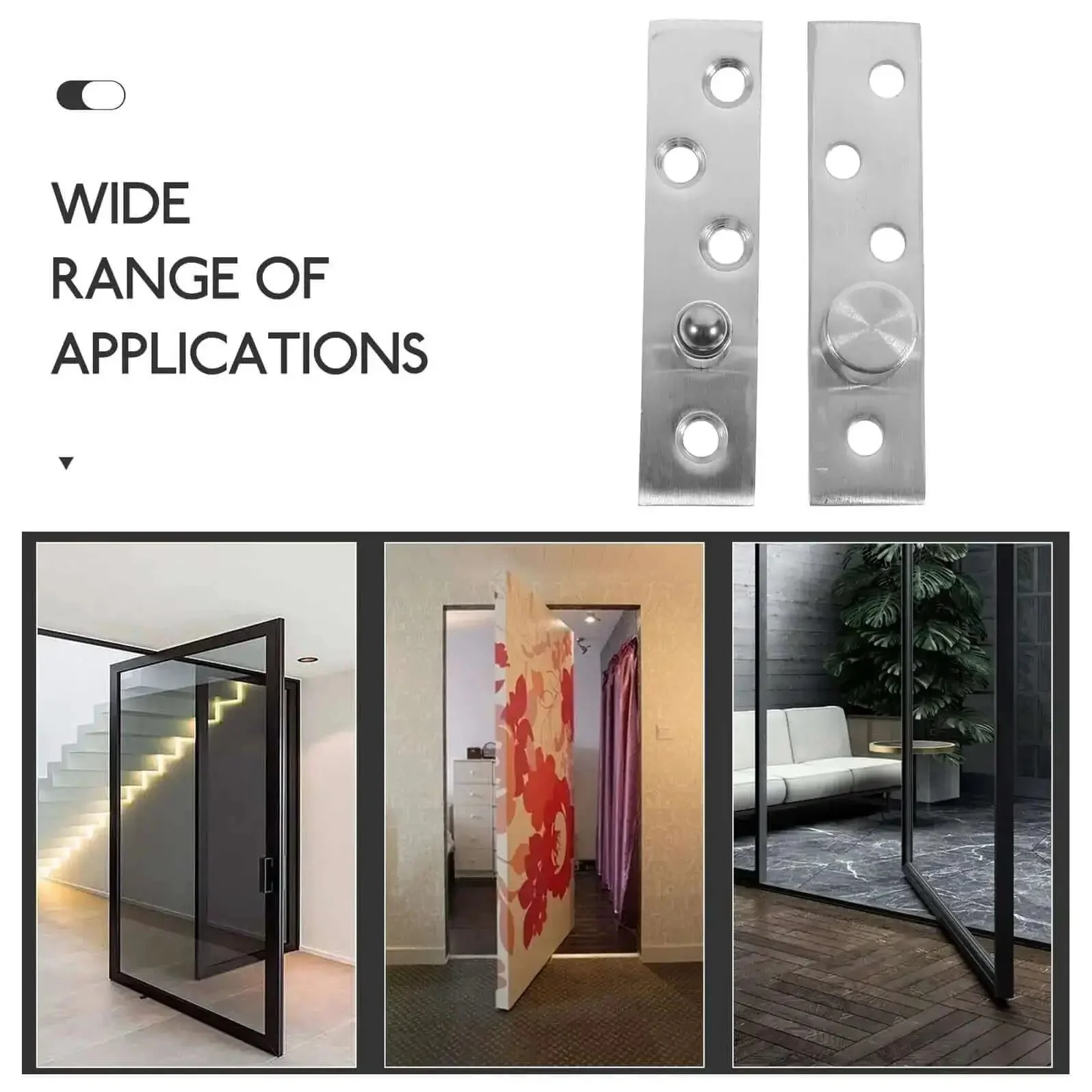 Heavy Duty 360 Degree Rotating Pivot Hinges 2 Pack Concealed Center Shaft Stainless Steel Swivel Hinge For Shed Doors And Cabinet Hardware Hidden Door Hardware For Modern Interiors - Image 3