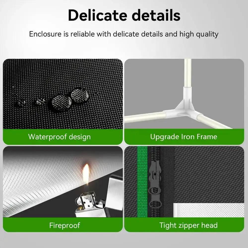 Heavy Duty 3D Printer Enclosure With LED Light Iron Frame And Ventilation Kit For A1 And A1 Mini Workhorse Build Fireproof Dustproof Tent Thermo Hygrometer Temperature Controlled Cover 850 X 580 X 580 Mm - Image 3