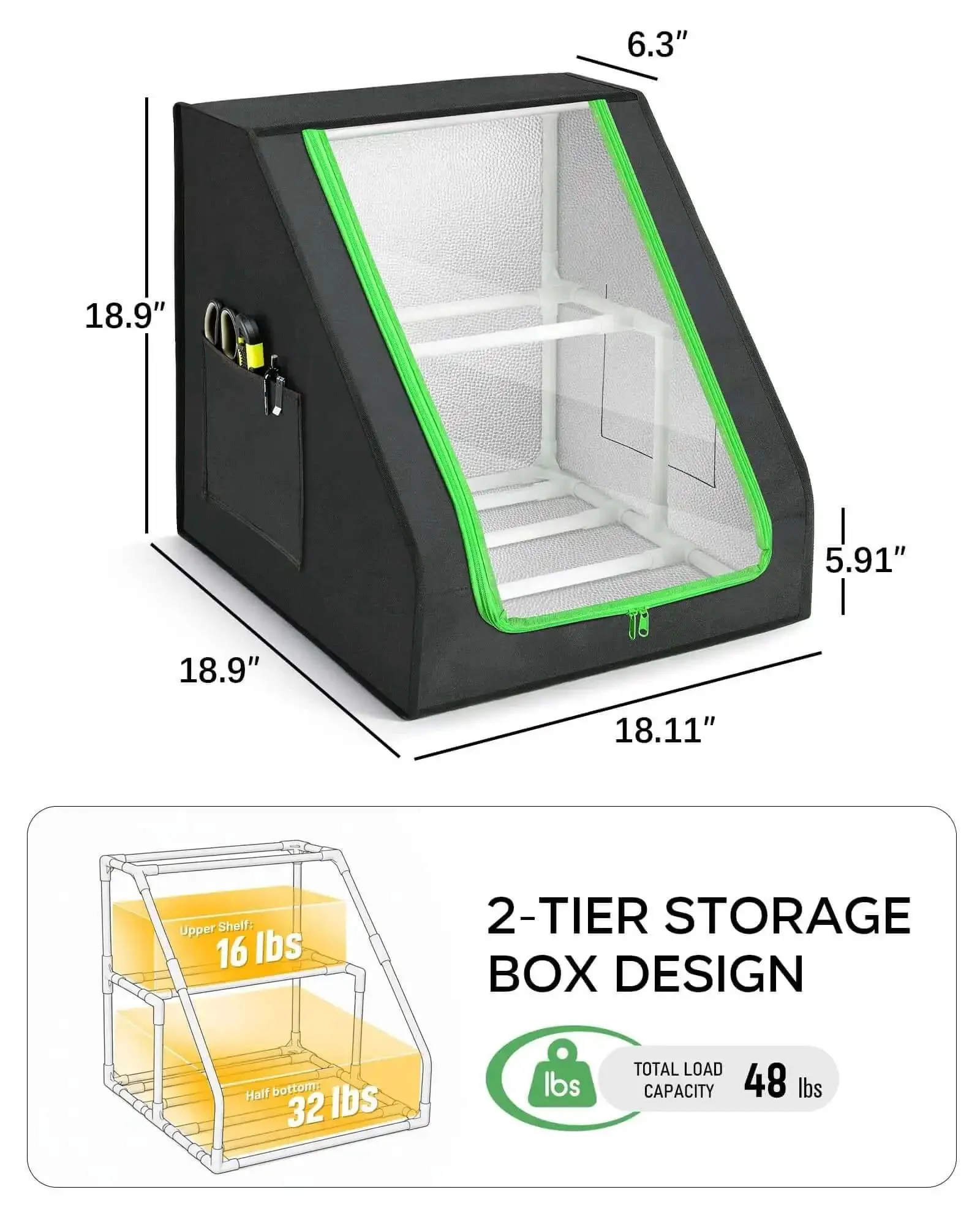 Heavy Duty 3D Printer Filament Storage Box With 21 Spool Capacity, 2-Tier Filament Rack Organizer, Stable Trapezoid Frame, Grab-And-Go Pockets, Perfect For Home Studio Or Workshop, Keeps Filaments Tidy And Ready To Print - Image 5