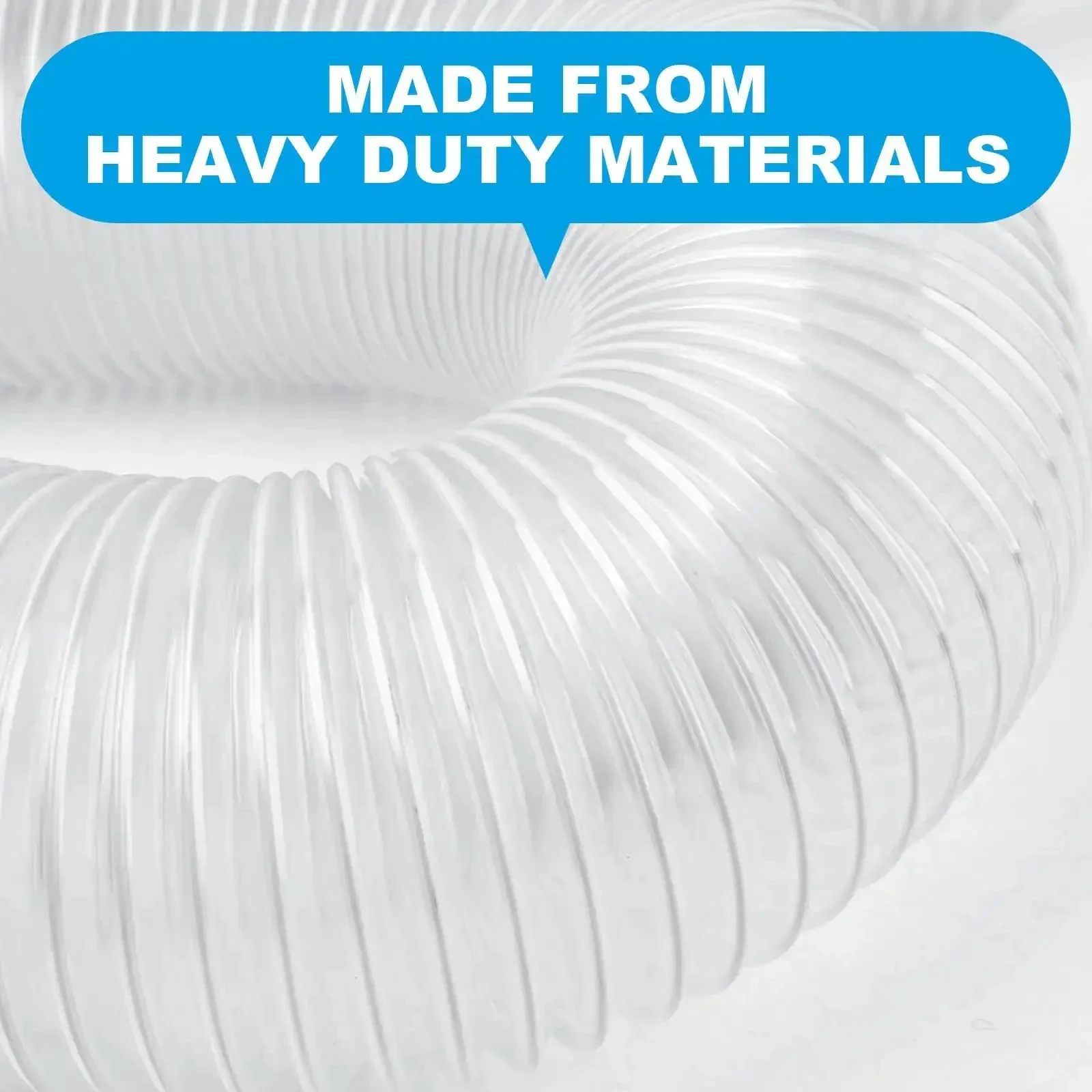 Heavy Duty 4 Inch PVC Dust Collection Hose, 50 Feet Long, Flexible Clear Debris And Fume Collector With Stainless Steel Clamps For 4 Inch Ports, Built For Shop Vacs And Woodworking Dust Collection - Image 4