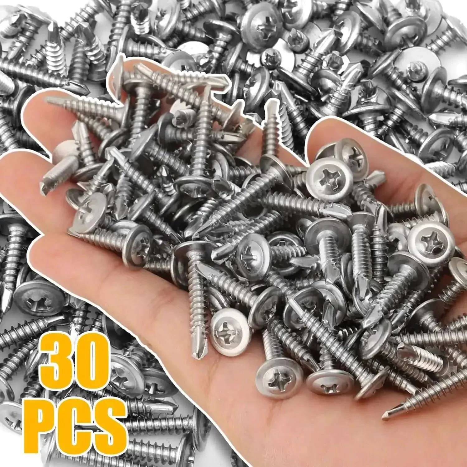 Heavy-Duty 410 Stainless Self-Tapping Screws Set With Flat Head Phillips Self-Drilling For Wood And Sheet Metal Full-Thread 19mm 20 Pack Grab-And-Go Assortment Kit Durable And Easy To Install - Image 6