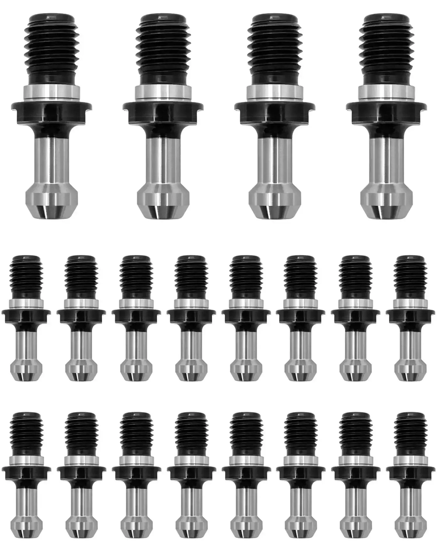 Heavy Duty 45 Degree Pull Stud Retention Knob Set for Haas CAT 40 CNC Tool Holders 20 Pack Carbon Steel with Black Oxide Finish for Superior Wear and Corrosion Resistance and Durable Performance