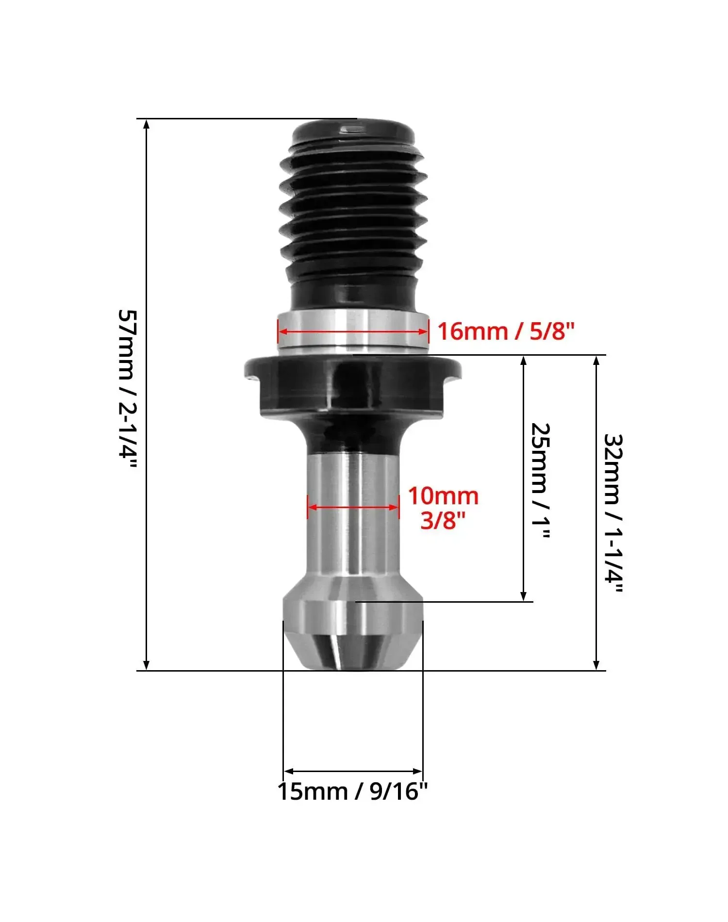 Heavy Duty 45 Degree Pull Stud Retention Knob Set for Haas CAT 40 CNC Tool Holders 20 Pack Carbon Steel with Black Oxide Finish for Superior Wear and Corrosion Resistance and Durable Performance - Image 3