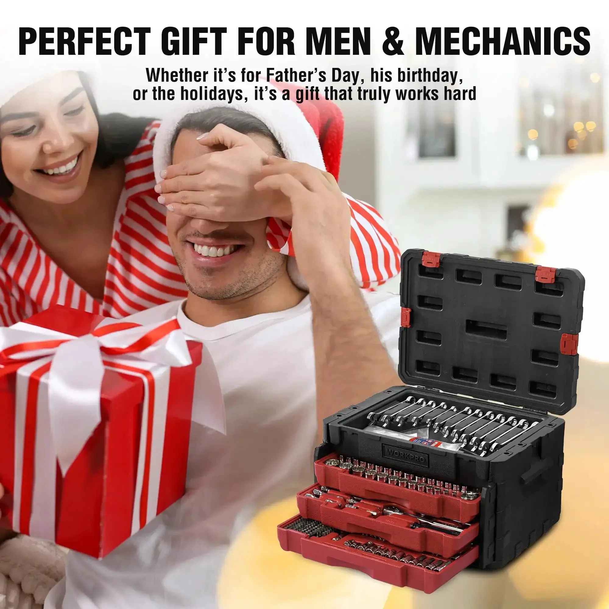 Heavy Duty 450 Piece Drive Socket Set With Quick Release Ratchet Wrench Includes Half Inch Quarter Inch And Three Eighths Inch Drives Chrome Finish For Rust Resistance Metric And Imperial Spanners And Bits Kit For Car Repair And DIY Mechanics - Image 9
