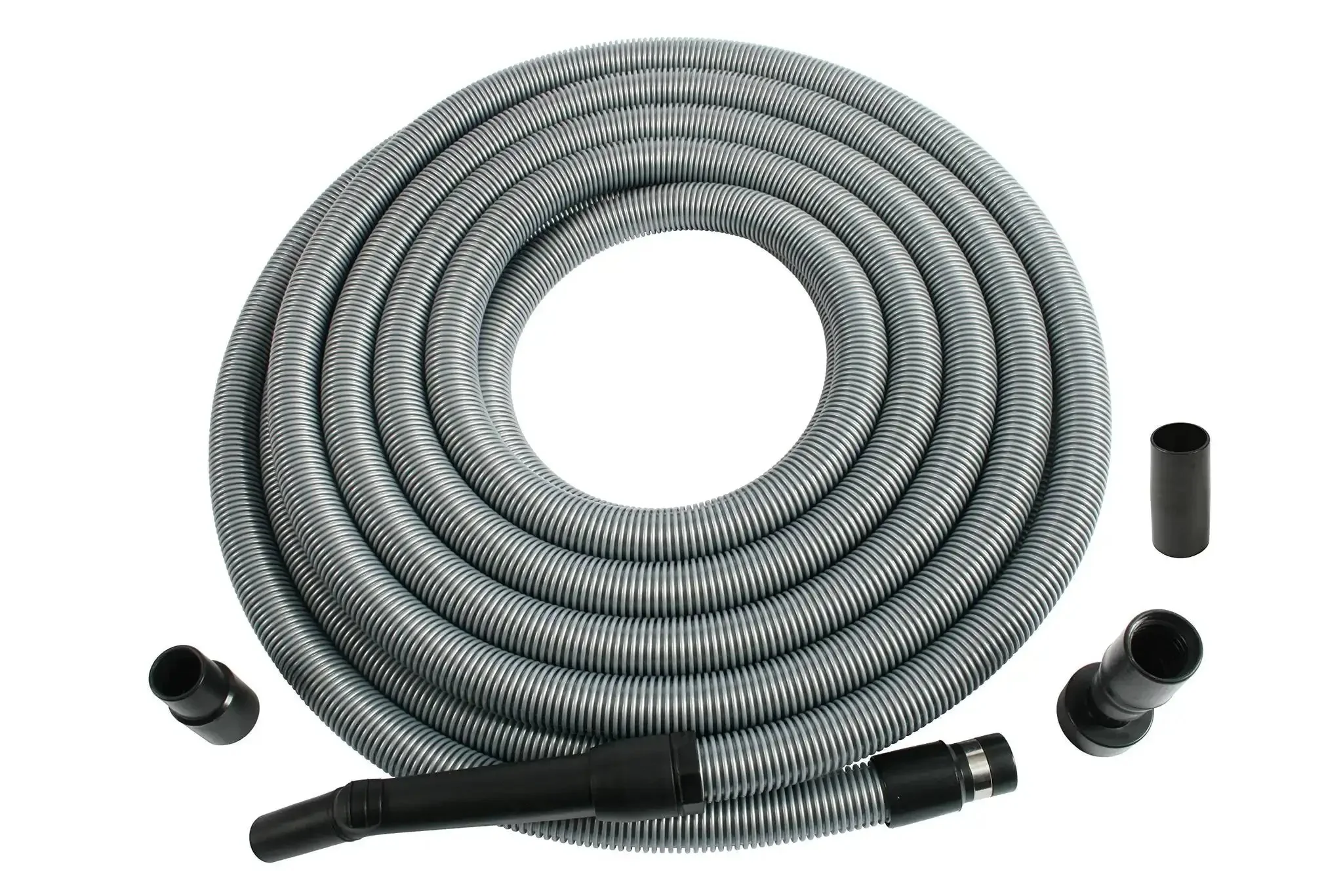 Heavy Duty 50 Foot Extension Hose For Shop And Garage Vacuums With Smooth Crushproof Interior And A 1.25 Inch Swivel Adapter Fits Standard Attachments For Long Reach In Large Workshops