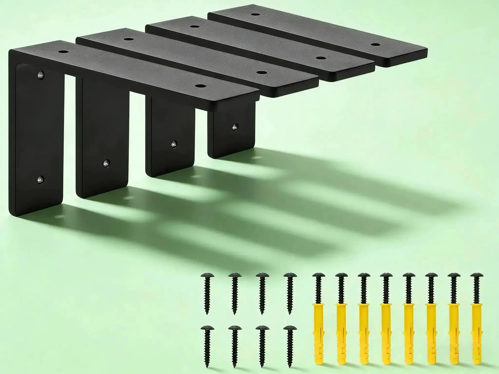 Heavy Duty 6 By 4 Inch L Shaped Shelf Bracket Set Pack Of 4 Metal Corner Braces For Shelves With 66 Lbs Load Rating Tough As Nails For 6 To 8 Inch Deep Shelves And Countertop Use