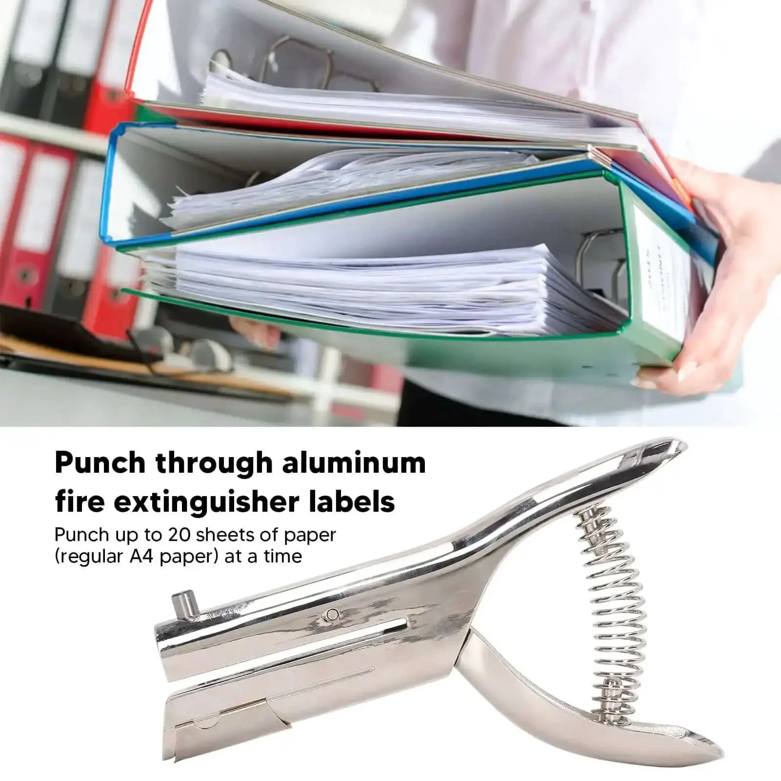 Heavy Duty 6mm Round Hole Punch for Paper ID Cards PVC Cards and Badge Photos Stainless Steel Handheld Single Circle Punch Built Tough Punches Up to 20 Sheets of A4 Paper for Office or School - Image 7