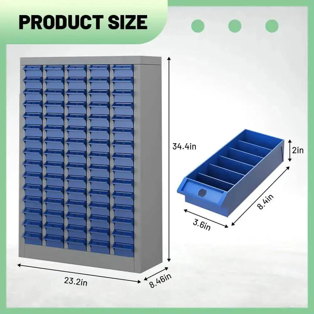 Heavy Duty 75 Drawer Parts Cabinet For Tools And Hardware Steel Storage With Adjustable ABS Drawers And Label Tabs Versatile Garage Organization For Bolts Nuts Screws And Small Parts - Image 8