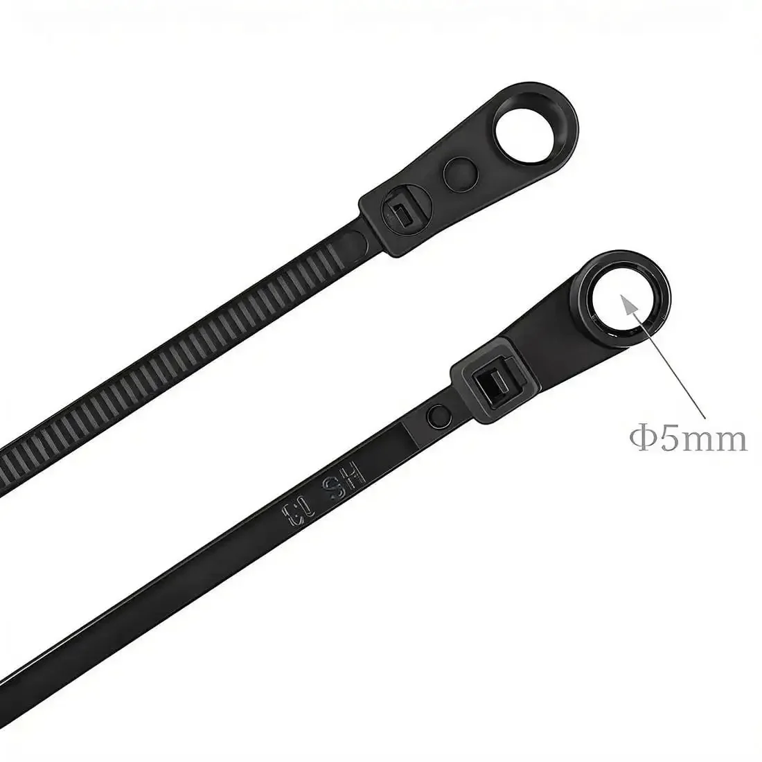 Heavy Duty 7.5 Inch Zip Ties With Mounting Screw Holes, UV Resistant Nylon 66, 50 Lbs Tensile, 100 Pack, Self Locking Cable Ties For Electrical And Outdoor Use, Mount Head Ties With 5 mm Screw Holes - Image 4