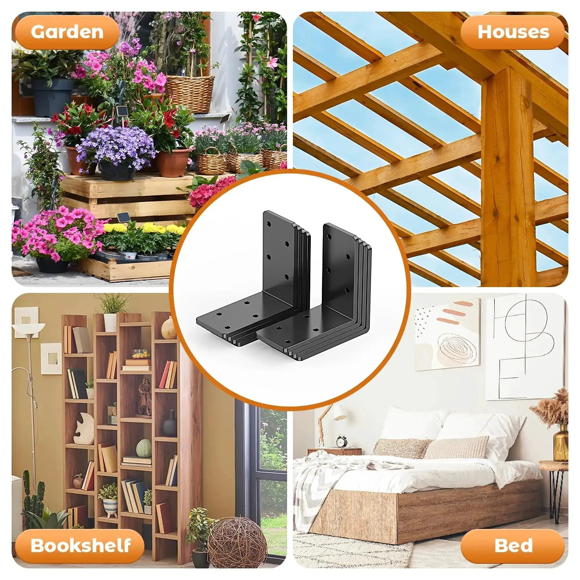 Heavy Duty 8 Pack 3x3 Inch L Brackets Galvanized Corner Braces For Wood Shelves And Furniture, 90 Degree Angle With Recessed Holes, Extra Strong Support For Floating Shelves, Beams, Beds, And More Built Tough - Image 3