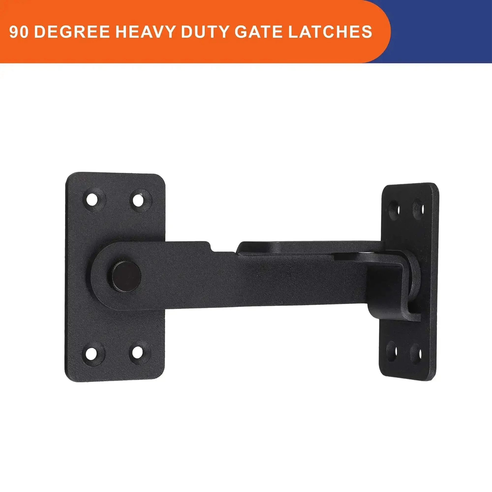 Heavy Duty 90 Degree Gate Latch With Padlock Hole For Barn Doors Fences Cabinets And Windows Tough As Nails Steel Mount Powder Coated Corrosion Resistant Easy To Install Security Lock Bolt Latch For Indoor Or Outdoor Use - Image 3