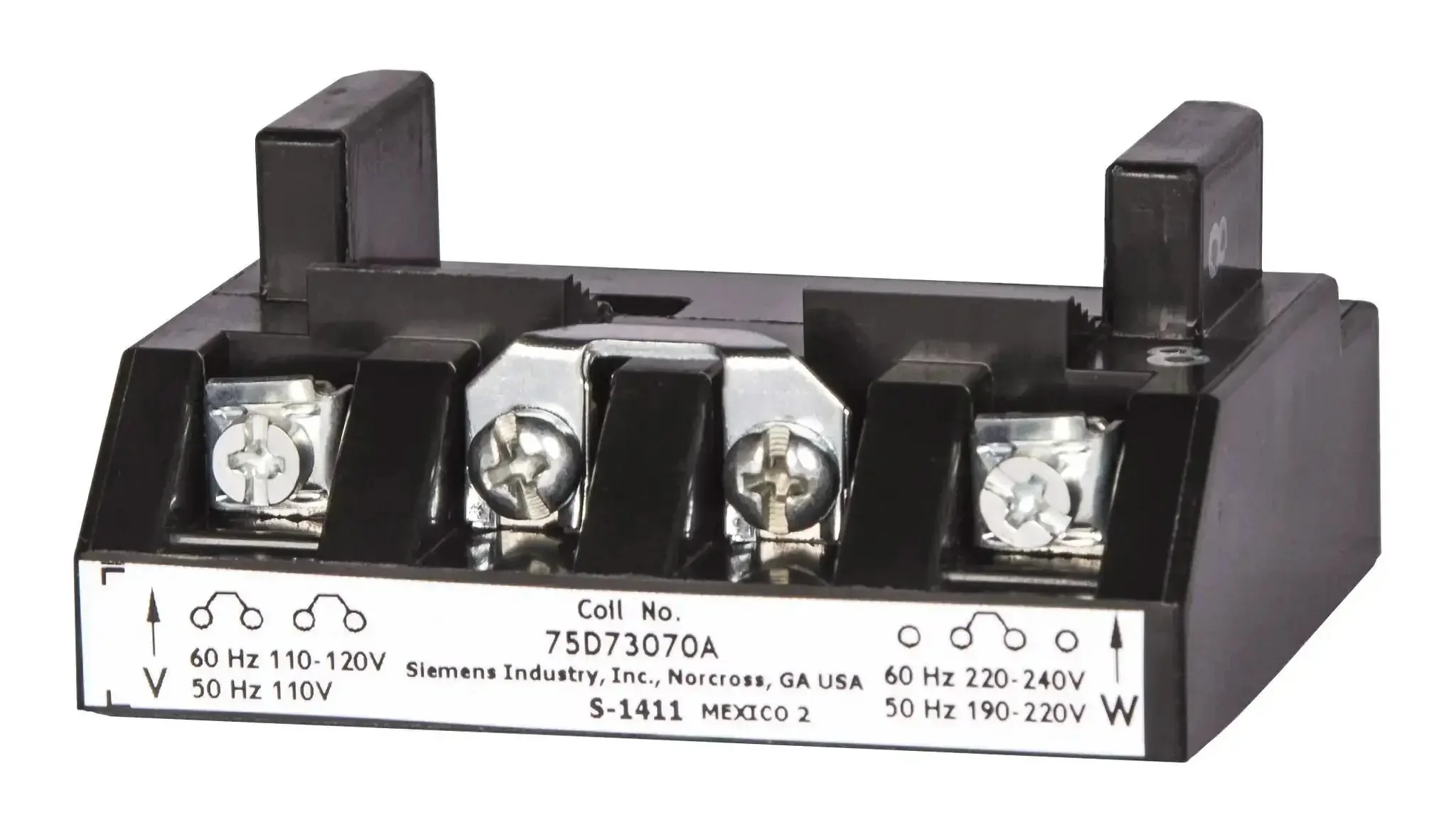 Heavy Duty AC Coil For Starter And Contactor, 75D73070A Style, Size 00 To 2.5, ESP200 Compatible, Supports 110 To 120 And 220 To 240V At 60Hz Or 110 To 190 And 220V At 50Hz, Black