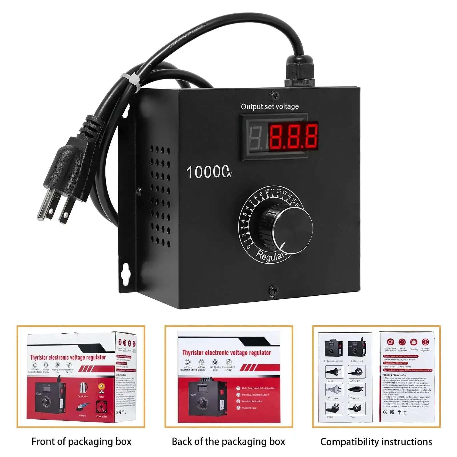 Heavy Duty AC Variable Speed Controller For Tools And Appliances, 120V To 240V Input, Adjustable Output Up To 220V, 22A Max, Power Up Your Electric Tools, Fans, Kettles And Stoves, Built With Premium SCR Components - Image 4