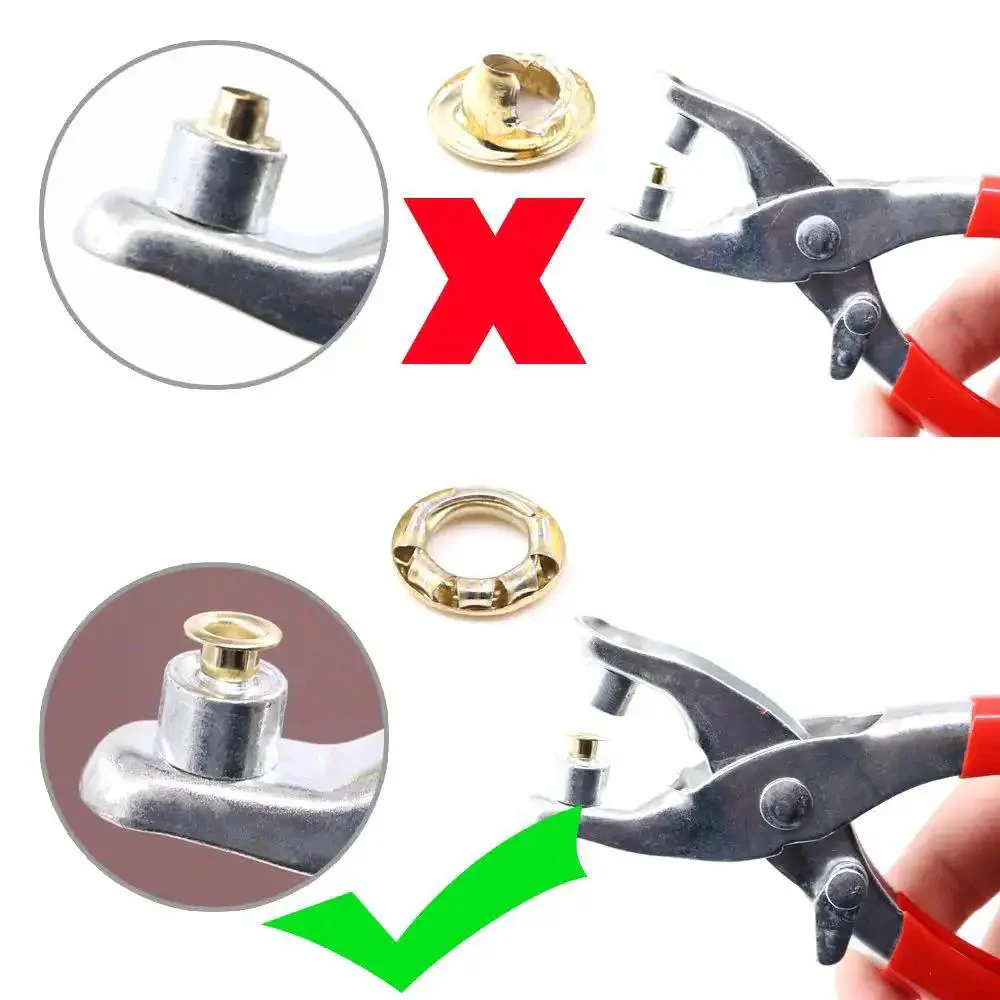 Heavy Duty Adjustable Hole Punch Pliers Kit With Revolving Leather Belt Hole Punch And Eyelet Setter For Belts Watch Bands Saddles Shoes And Crafts Packed With Extra Brass Pads Screwdriver Eyelets Scissors Grinding Rod Steel Rule And Leather Bag - Image 3