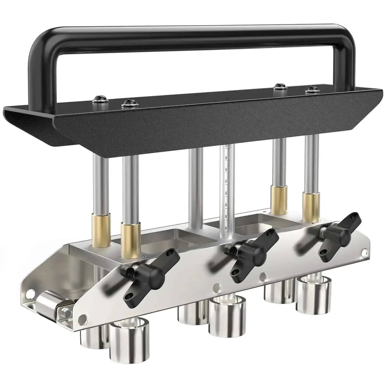 Heavy Duty Adjustable Rebar Bender With Three Station Edge Roller For 0 To 90 Degree Bends, Large Metal Bender Bends From Five Eighths Inch To Four Inches, Fits 29 To 22 Gauge Steel, Tough-As-Nails Aluminum Handle