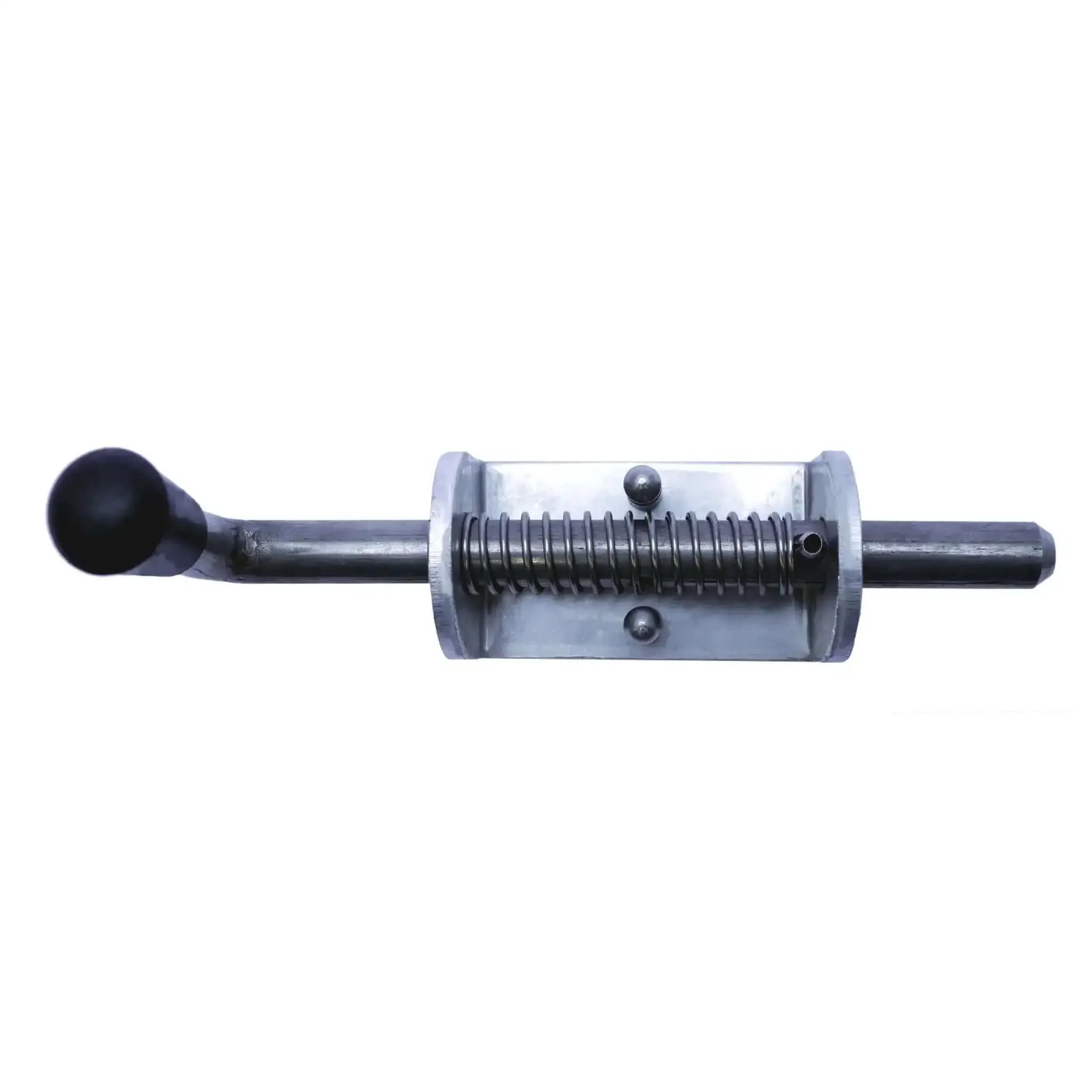 Heavy Duty Aluminum Barrel Bolt Lock With Spring Loaded Latch, 6.5 Inch Long Bolt, 0.5 Inch Rod, Weld-On Installation, Grip Handle For Gates, Sheds, Doors, Tailgates, Trailers, And Garages - Image 3