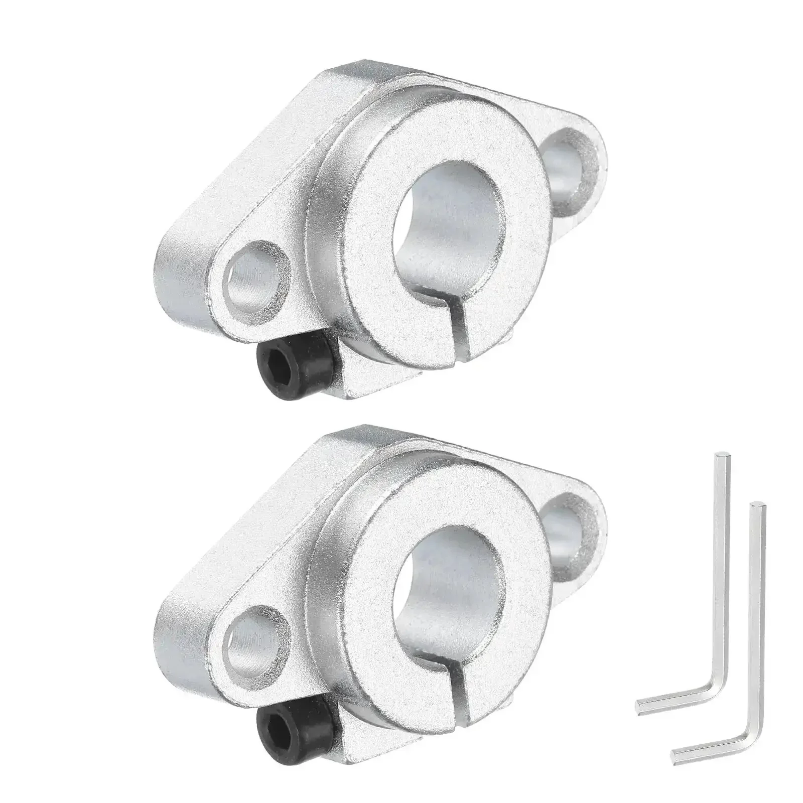 Heavy Duty Aluminum Linear Rail Shaft Clamp For 12mm Shaft, Diamond Shaped Rhombus Mounting Bracket, 2-Pack With Wrenches, Ideal For CNC Machines And 3D Printers, Rock Solid Guide Rail Support For Precise Motion