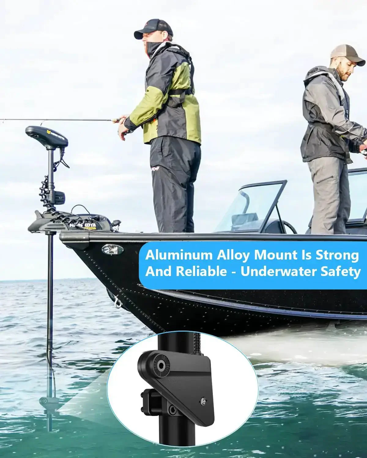 Heavy Duty Aluminum Mount For Lowrance Eagle Eye Nine Sensor Easy Install Rod Ready With Three Quarter Inch PVC Summit And Carbon Fiber Rods Durable Alloy Build For Rugged Marine Setup - Image 4