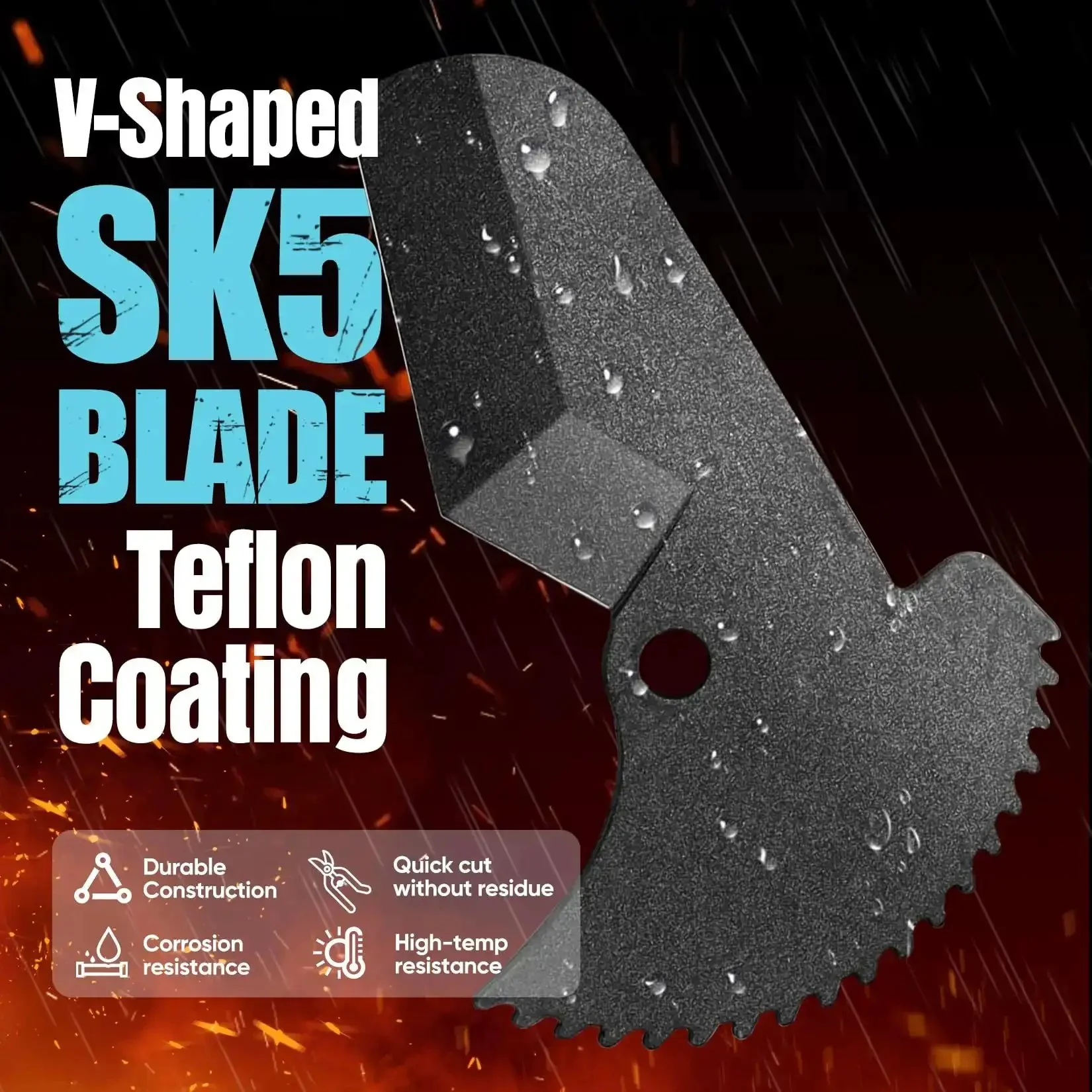 Heavy Duty Aluminum PVC Pipe Cutter Ratchet Tool With SK5 Blade Cuts Up To Two And A Half Inches Works On PVC PPR PE PEX Plastic Hoses And Pipes Teflon Coated Edge For A Cleaner Cut Built Tough Plumbing Upgrade - Image 6