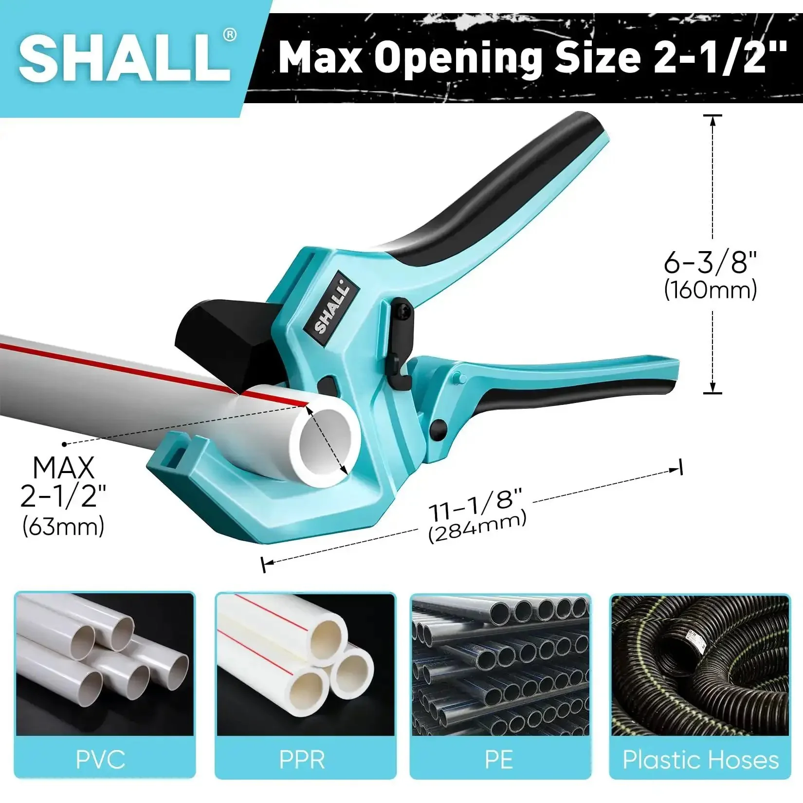 Heavy Duty Aluminum PVC Pipe Cutter Ratchet Tool With SK5 Blade Cuts Up To Two And A Half Inches Works On PVC PPR PE PEX Plastic Hoses And Pipes Teflon Coated Edge For A Cleaner Cut Built Tough Plumbing Upgrade - Image 7