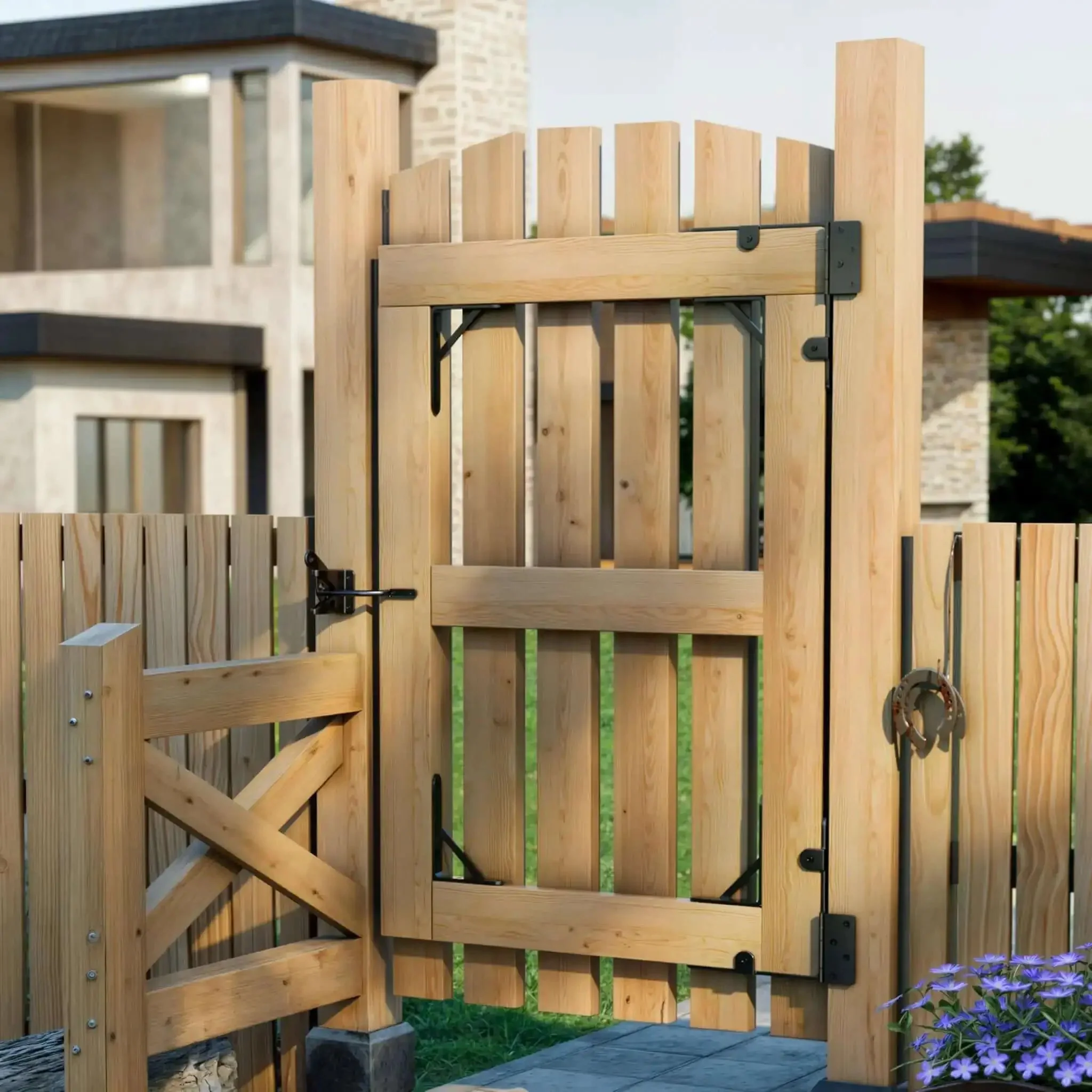 Heavy Duty Anti Sag Gate Kit With 90 Degree Bracket And Hinges For Wooden Fences No Sag Corner Brace For Doors And Driveway Set Of Two Built To Last For Outdoor Gates Fence Posts Barn Doors And Ranch Entrances Easy Install No Sag Guarantee - Image 2
