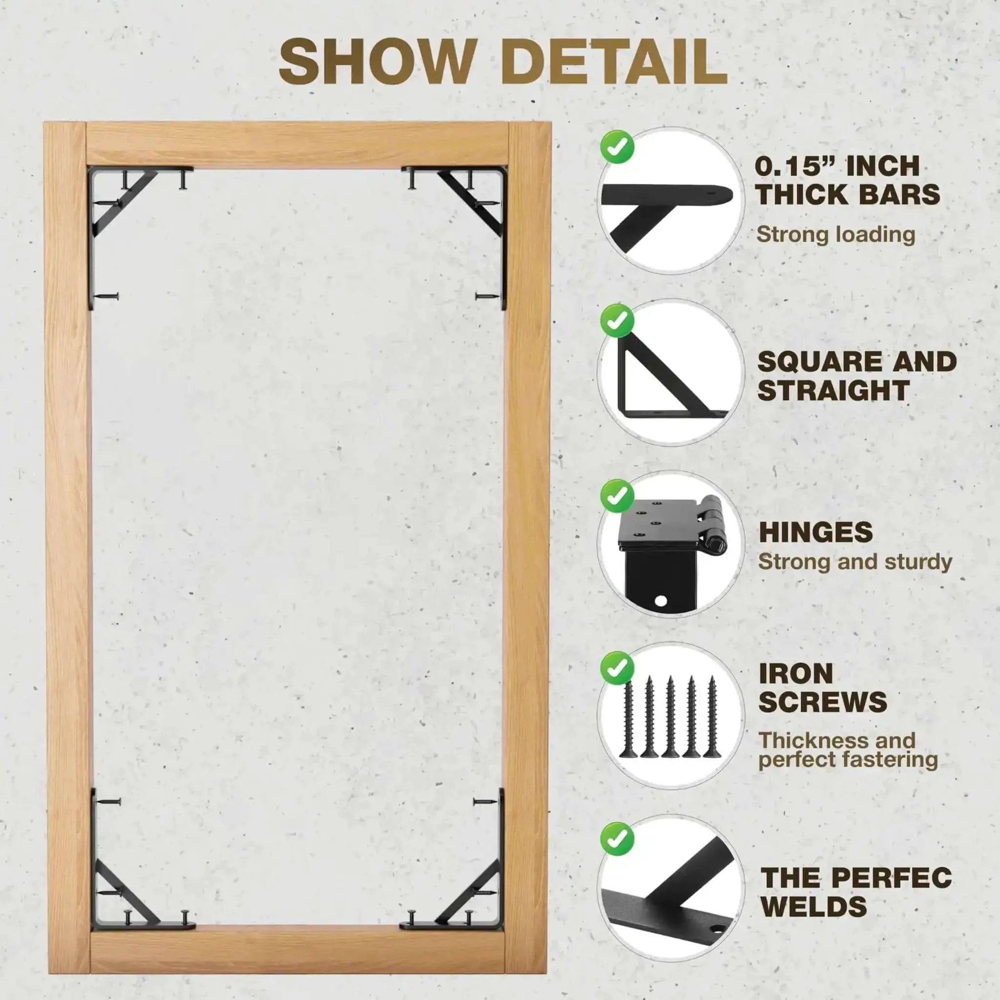 Heavy Duty Anti Sag Gate Kit With 90 Degree Bracket And Hinges For Wooden Fences No Sag Corner Brace For Doors And Driveway Set Of Two Built To Last For Outdoor Gates Fence Posts Barn Doors And Ranch Entrances Easy Install No Sag Guarantee - Image 5