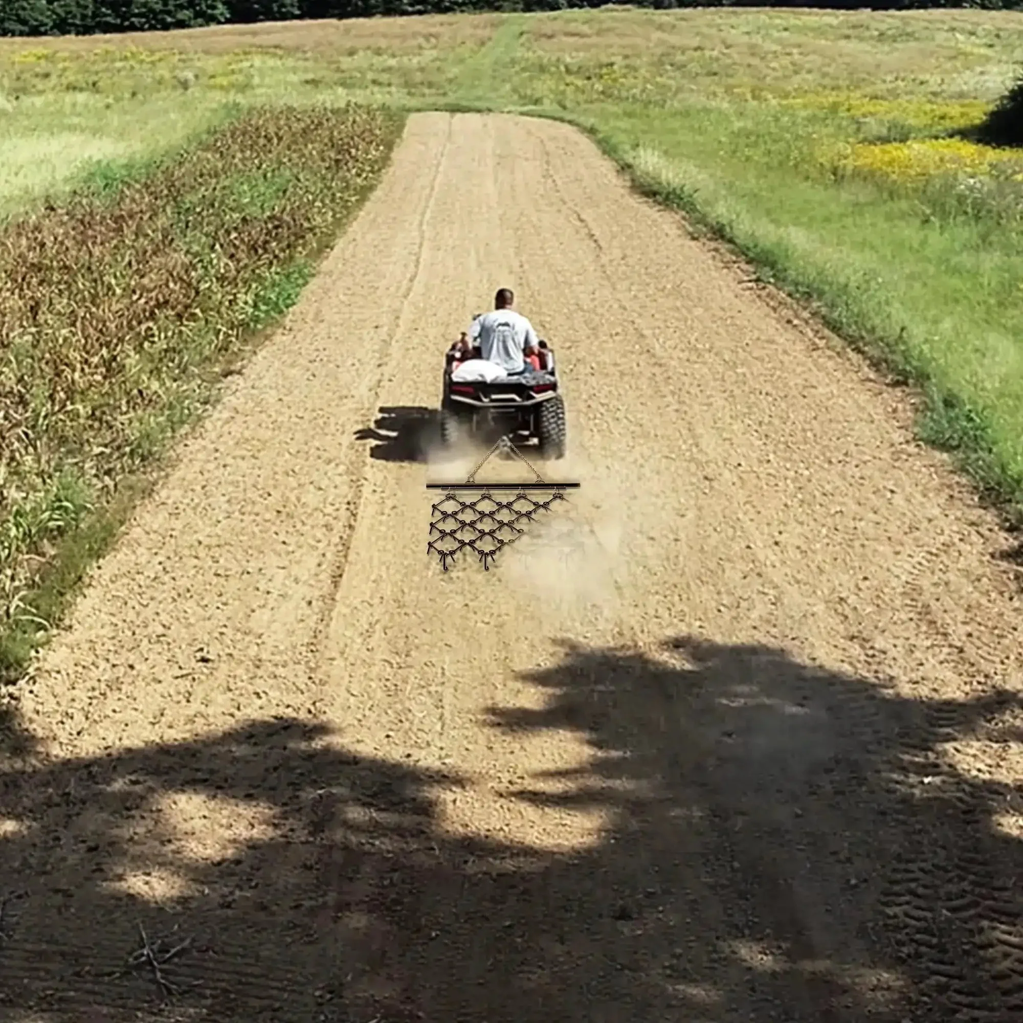 Heavy Duty ATV Chain Drag Harrow 4 Foot Wide By 4 Foot Long With One Half Inch Tines For Lawn Tractors ATVs And UTV Attachments, Ideal For Leveling Pastures, Breaking Up Soil, And Grading Rough Terrains - Image 9