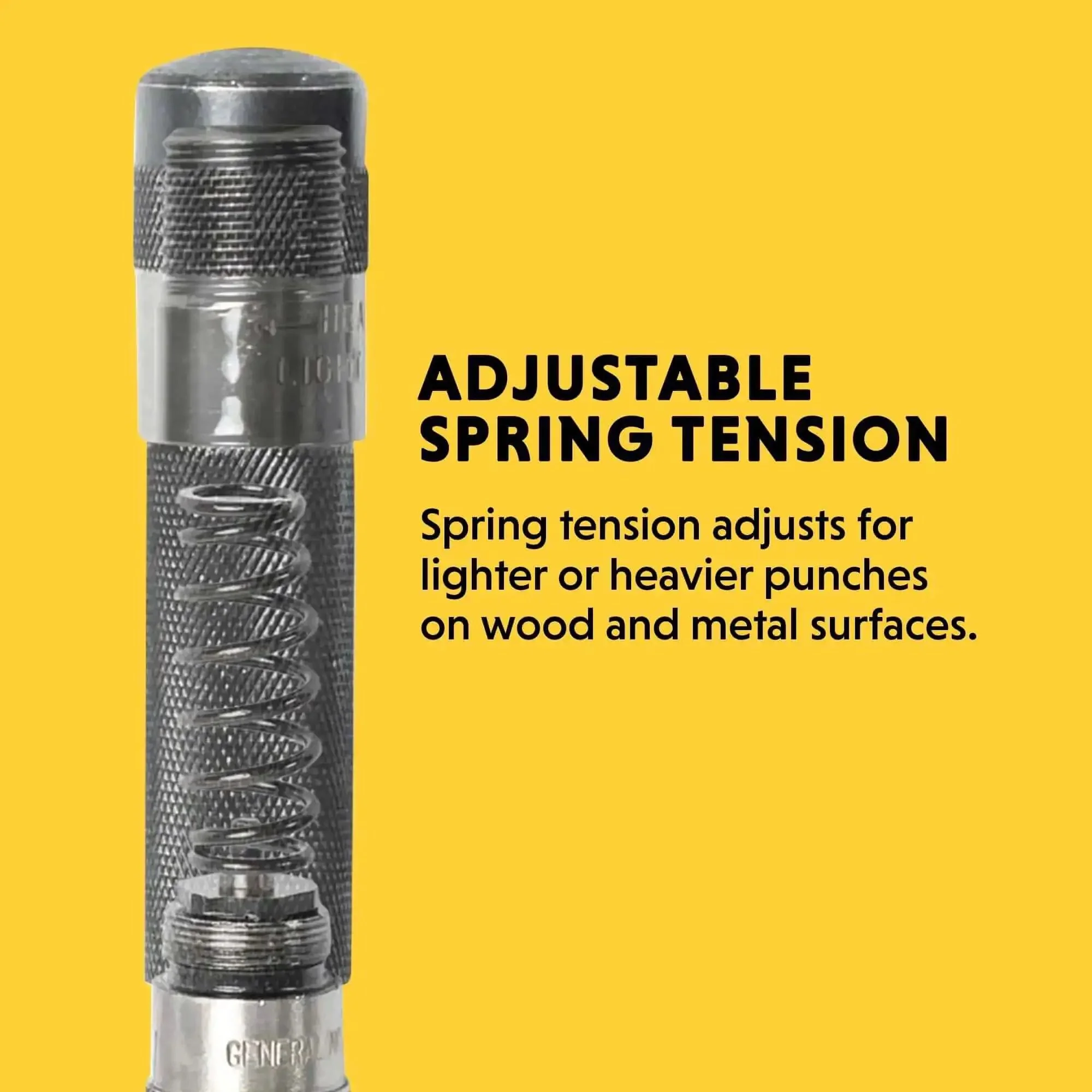 Heavy Duty Automatic Center Punch For Marking And Scribing Holes In Wood And Metal With One Hand Trigger Adjustable Spring Tension Steel Body Replaceable Hardened Point For Machinist And DIY Projects - Image 6