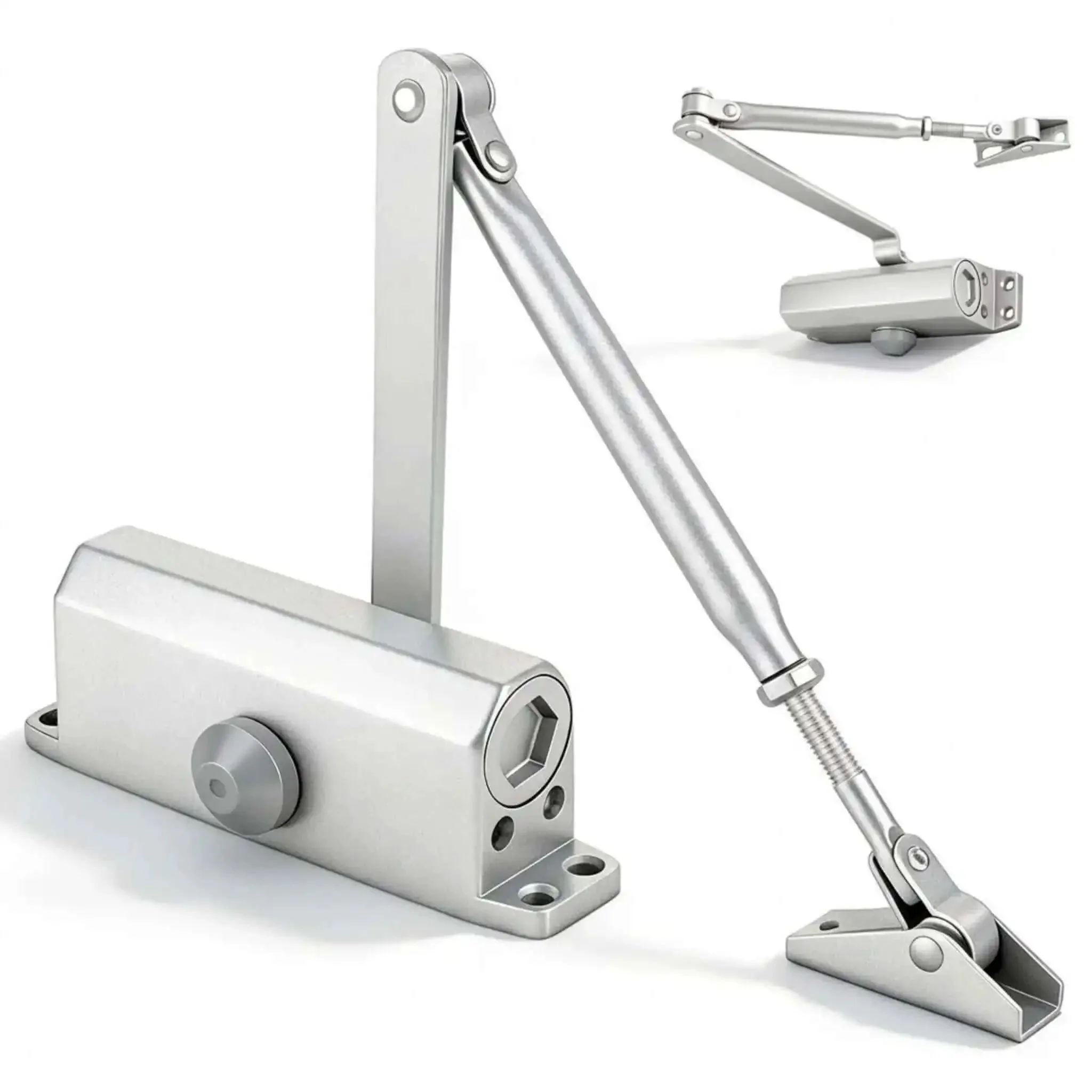 Heavy Duty Automatic Door Closer With Smooth Soft Close And No Slam Hydraulic Mechanism Rust Resistant Aluminum Easy DIY Install Fits 88 To 143 Pound Doors And 23 To 43 Inch Openings Ideal For Home And Commercial Use