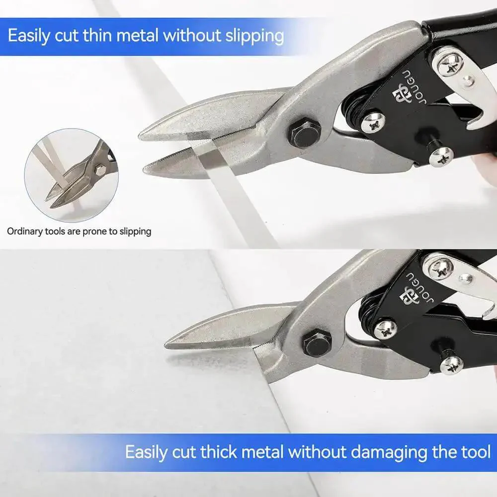 Heavy Duty Aviation Tin Snips For Sheet Metal, 10 Inch Straight Cut Shears In Chrome Vanadium Steel, Tough Tool Built To Smash Through Thin And Thick Metals With Smooth, Precise Cuts - Image 5