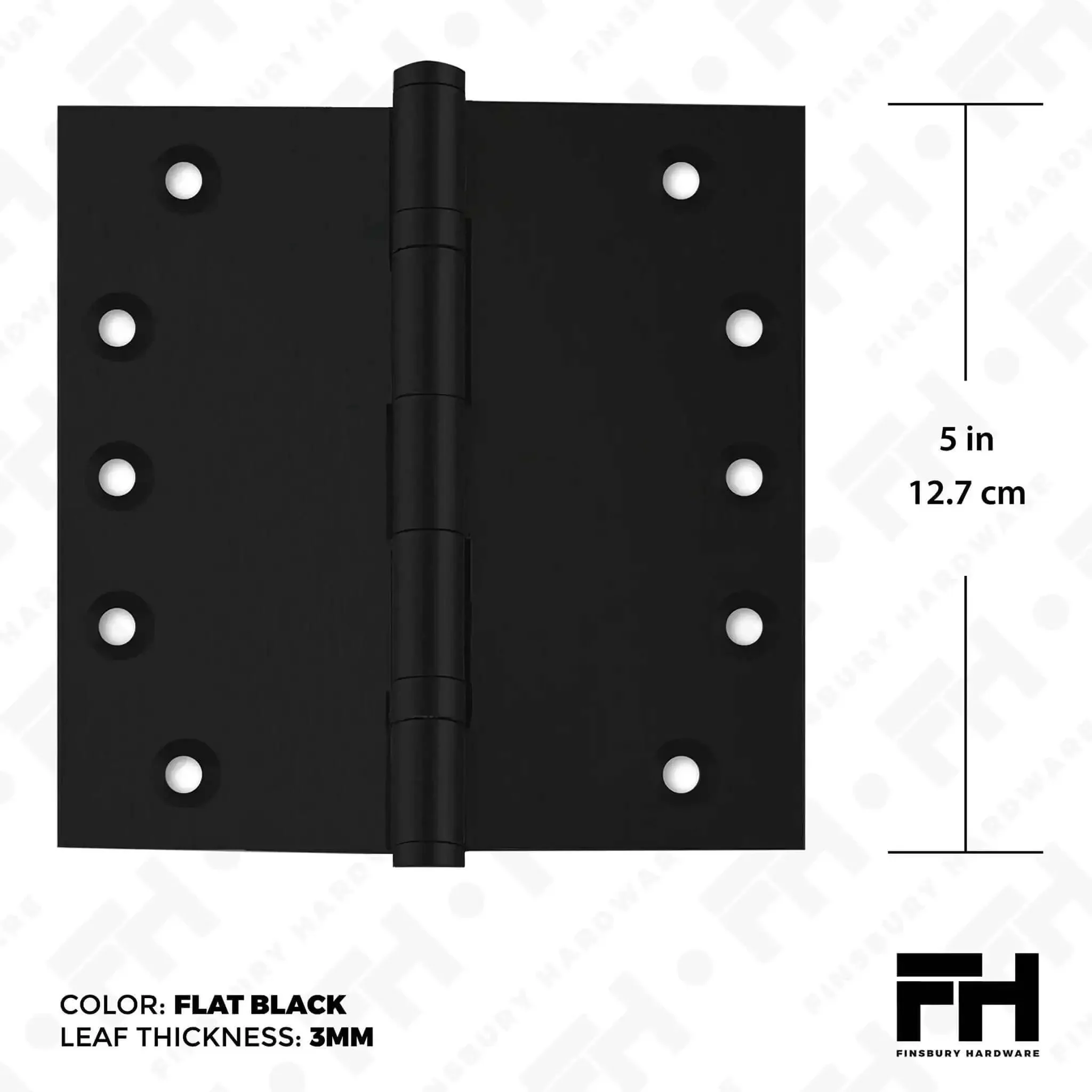 Heavy Duty Ball Bearing Door Hinges 5 By 5 Inch Matte Black Set Of 24 Solid Brass Flat Black Hinges For Heavy Doors Built To Last With Smooth Operation And Beefy Durability - Image 5