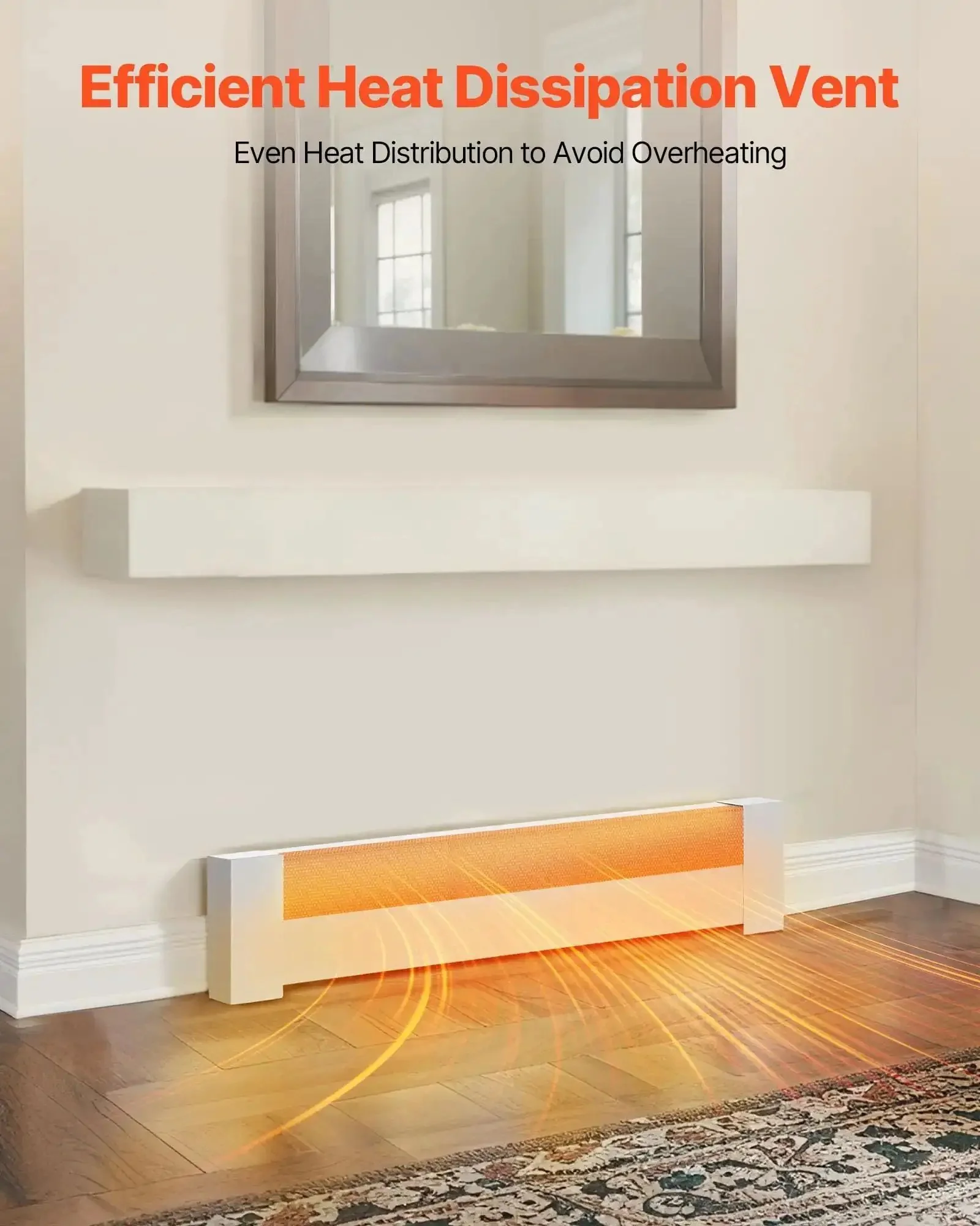 Heavy Duty Baseboard Heater Cover 3 Ft For Easy Bedroom Replacement Steel Front Panel Cover White Finish Standard Size Fits 7.5 To 9.5 Inch Backplate And 5 To 6.75 Inch Element Gap No Fuss DIY Friendly - Image 7