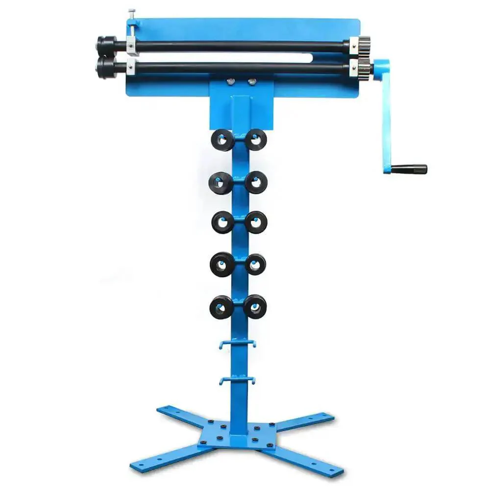Heavy Duty Bead Roller Kit For Sheet Metal Pro Grade 18 Inch Throat Gear Drive Bench Roller With 6 Dies, Includes One Sixteenth To One Quarter Inch Step Dies And One Quarter To One Half Inch Bead Dies, 1.2mm Steel Capacity, Roll Rack