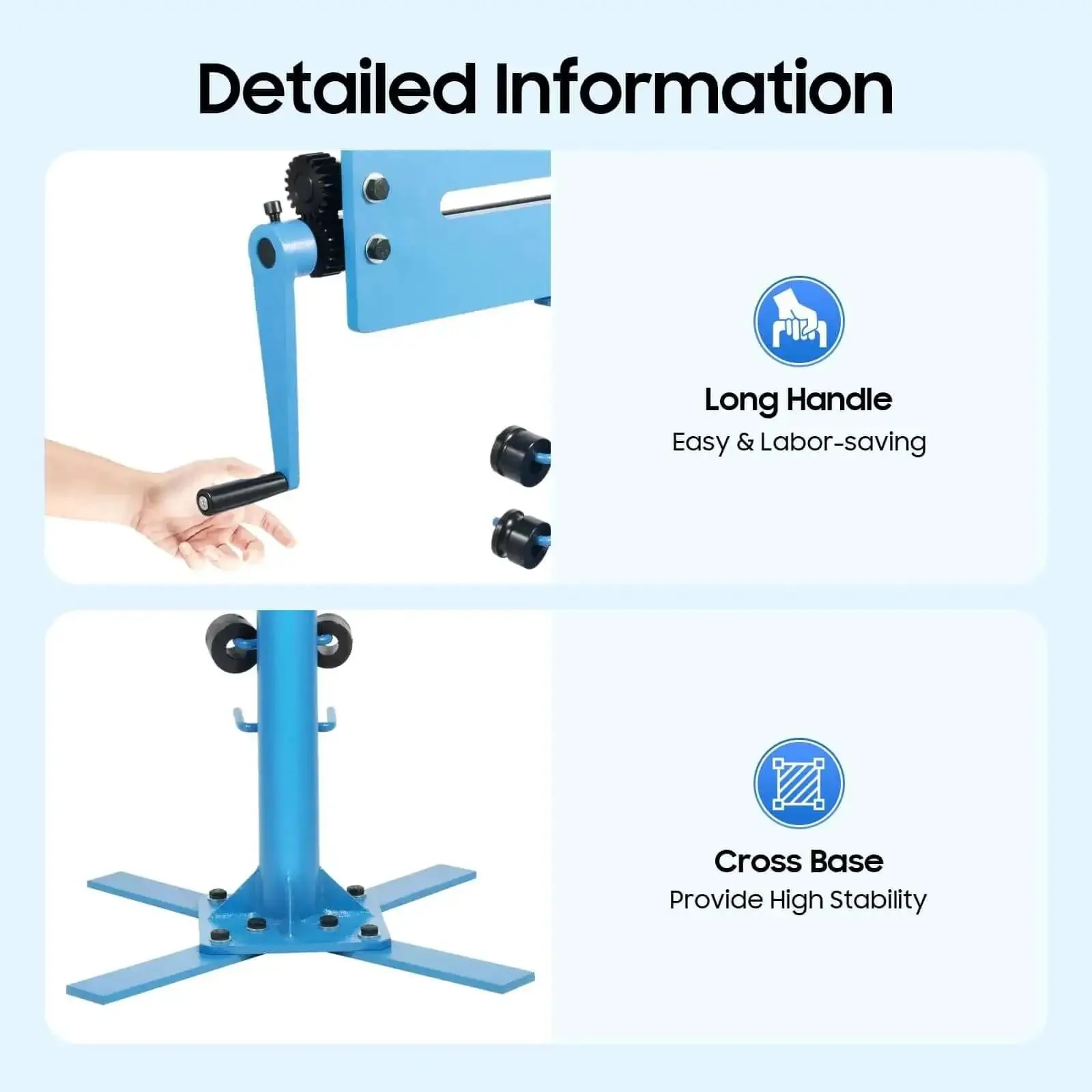 Heavy Duty Bead Roller Machine Manual Sheet Metal Bead Roller 19.29 Inch With 1.2mm Die And Six Sets Of Dies For Copper Aluminum Iron Pipes Durable Steel Construction For Auto Body Fabrication - Image 2