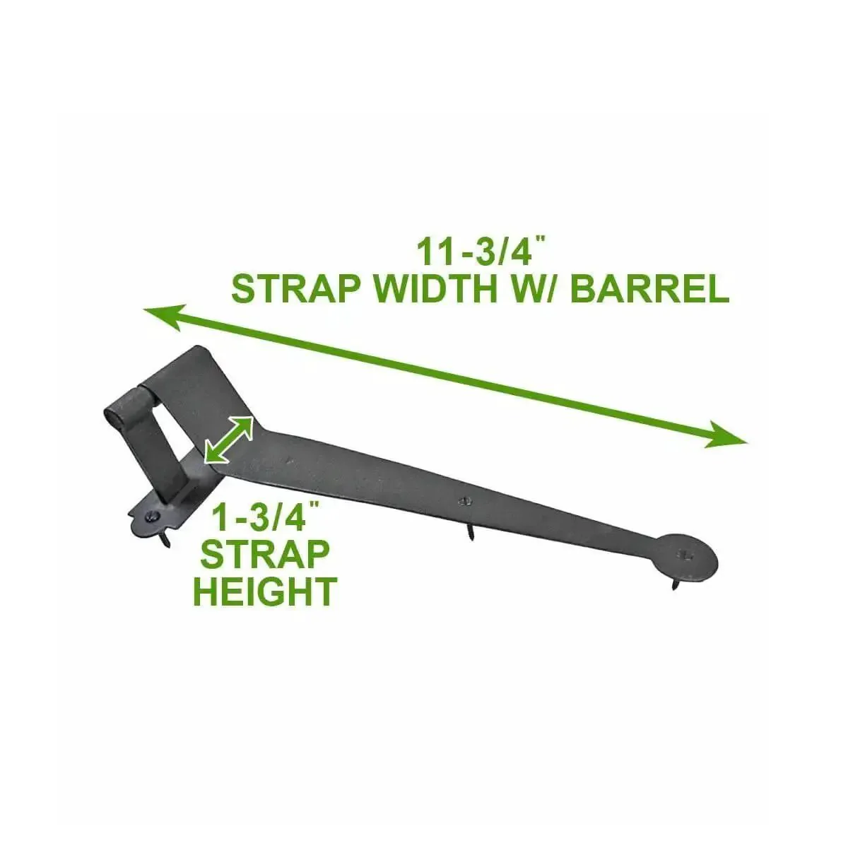 Heavy Duty Black Cast Iron Pintle Strap Hinges Pack Of 30, 11.75 Inch Length, 2.5 Inch Offset, Colonial Lift Off Shutter And Gate Hinges, Rust Resistant Wrought Iron Hardware For Doors, Barns, Fences - Image 7