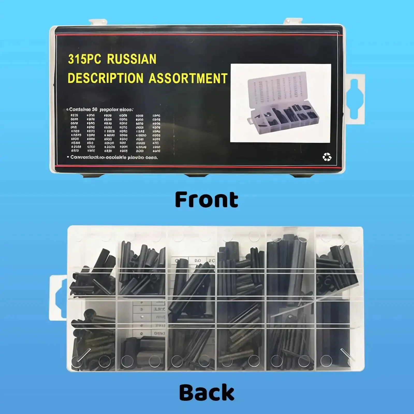 Heavy Duty Black Roll Pin Set With 30 Sizes Slotted Spring Pins Steel Split Expansion Pins M1.5 Through M10 315 Piece Automotive Repair And Home Improvement Kit Rust Resistant Carbon Steel - Image 4