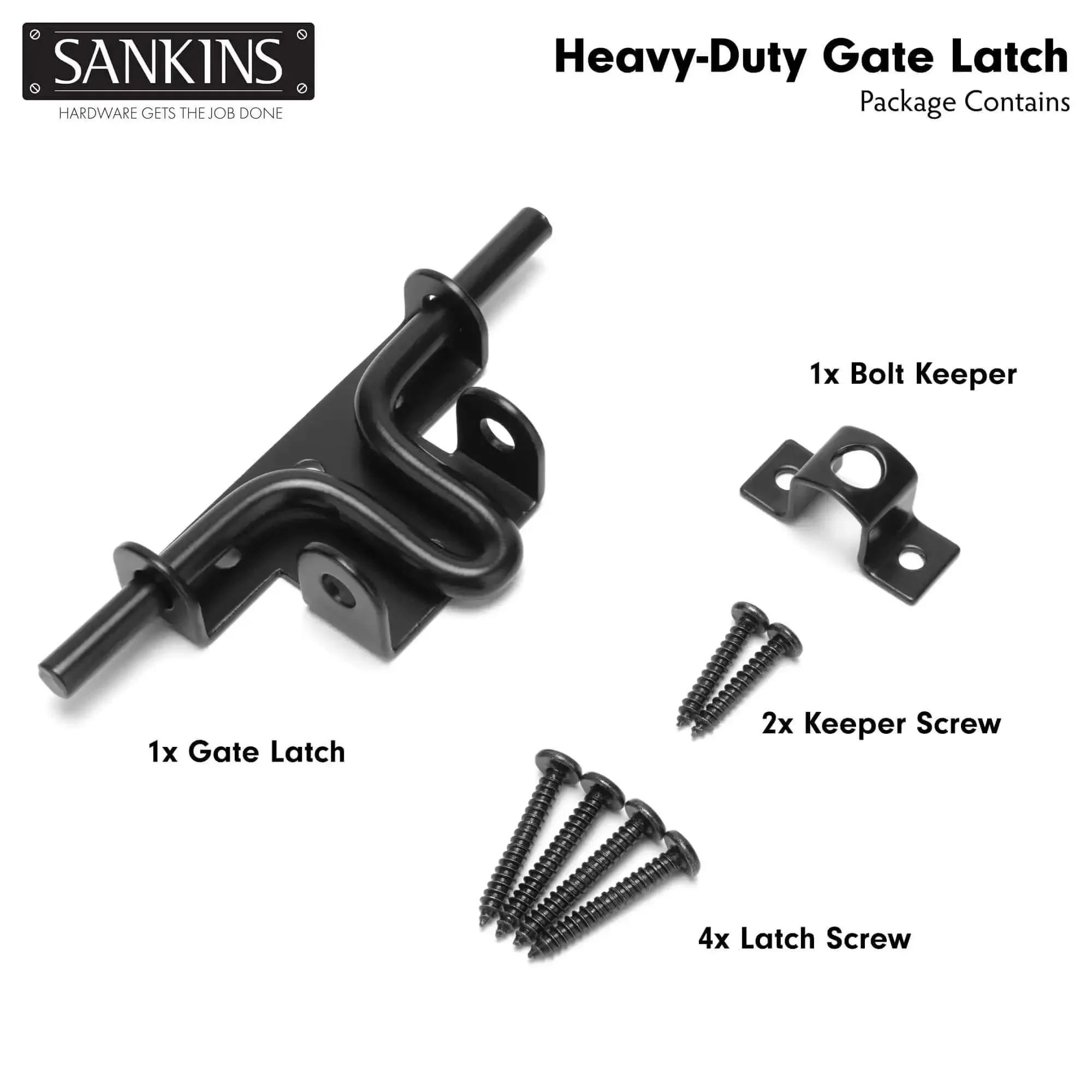 Heavy Duty Black Slide Bolt Gate Latch For Wooden Fences And Vinyl Gates With Padlock Hole, Tough As Nails Gate Lock Hardware For Barns And Sheds, Rustproof Iron Design, Built To Weather Any Job, 1 Pack - Image 7