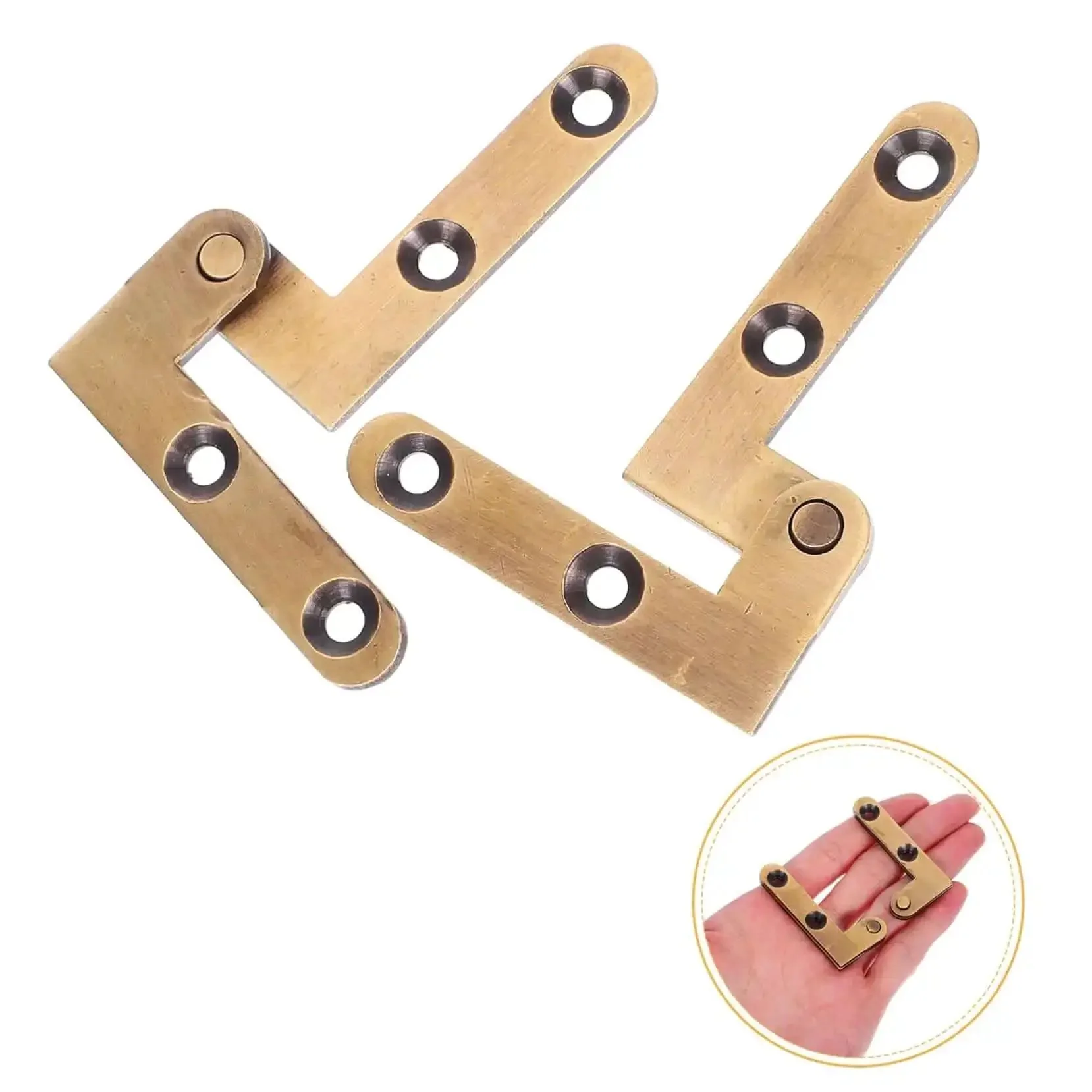 Heavy Duty Brass Invisible Door Pivot Hinges Set Two Pack With Concealed Self Closing Rotating Hardware For Secret Doors And Windows In Bronze Finish Durable And Quiet Operation - Image 3
