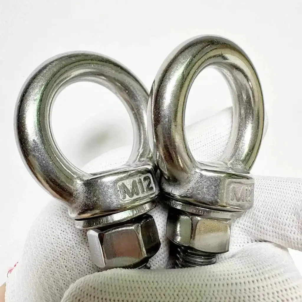 Heavy Duty Built To Last 304 Stainless Steel Shoulder Eye Bolts With Lifting Ring Set Of 2 M12 Eye Bolts 50mm Thread Length Includes Nuts And Flat Washers Multi Function For Indoor And Outdoor Use - Image 2