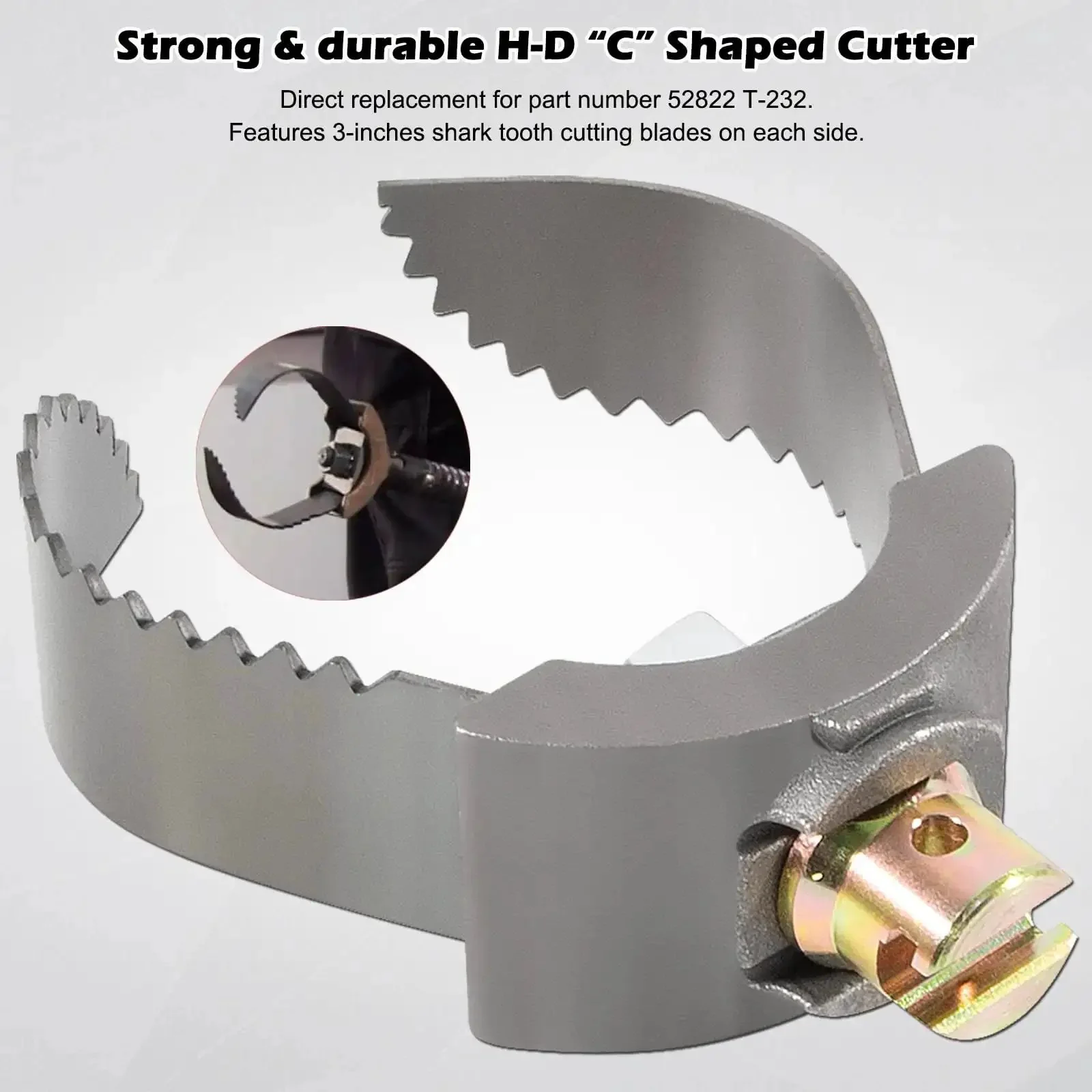 Heavy Duty C Cutter Cable Coupling Drain Cleaning Tool For Three Inch And Five Eighth Inch Drums Fits C4 C6 C7 C9 And All IW Cables Compatible With K400 K3800 K50 Drum Machines - Image 4