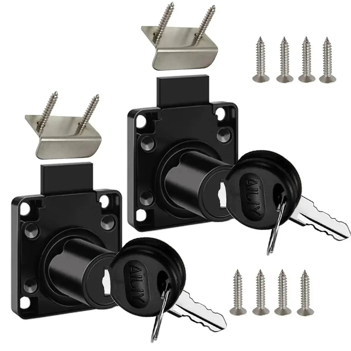 Heavy Duty Cabinet And Drawer Lock 2 Pack For Desks Mailboxes And Jewelry Boxes Built To Last Workhorse Lock Fits Door Panels 17 mm To 22 mm Thick With 19 mm Hole Opening 0.75 Inches Black