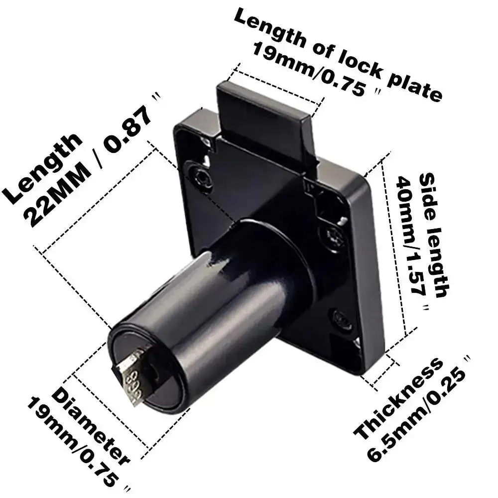 Heavy Duty Cabinet And Drawer Lock 2 Pack For Desks Mailboxes And Jewelry Boxes Built To Last Workhorse Lock Fits Door Panels 17 mm To 22 mm Thick With 19 mm Hole Opening 0.75 Inches Black - Image 4