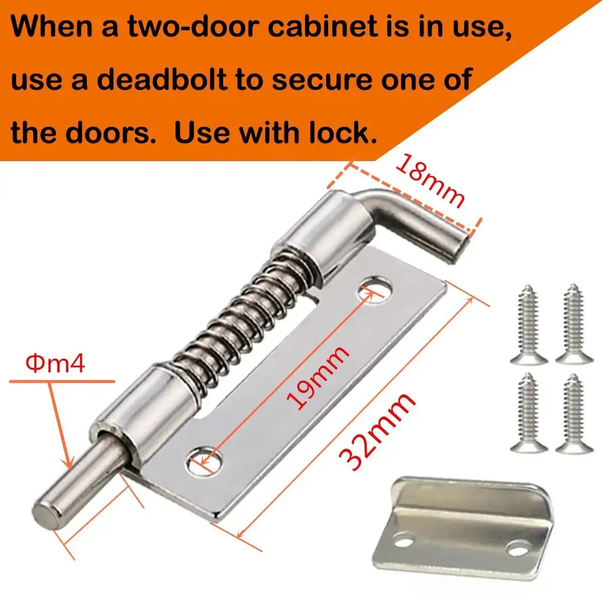 Heavy Duty Cabinet Lock With Keys For Single Or Double Doors Deadbolt Keyed Different General Purpose Safe Closet Lock Fits 1.06 To 1.25 Inch Wooden Panels 2 Pack Locks Up Tight Durable Easy Install - Image 5