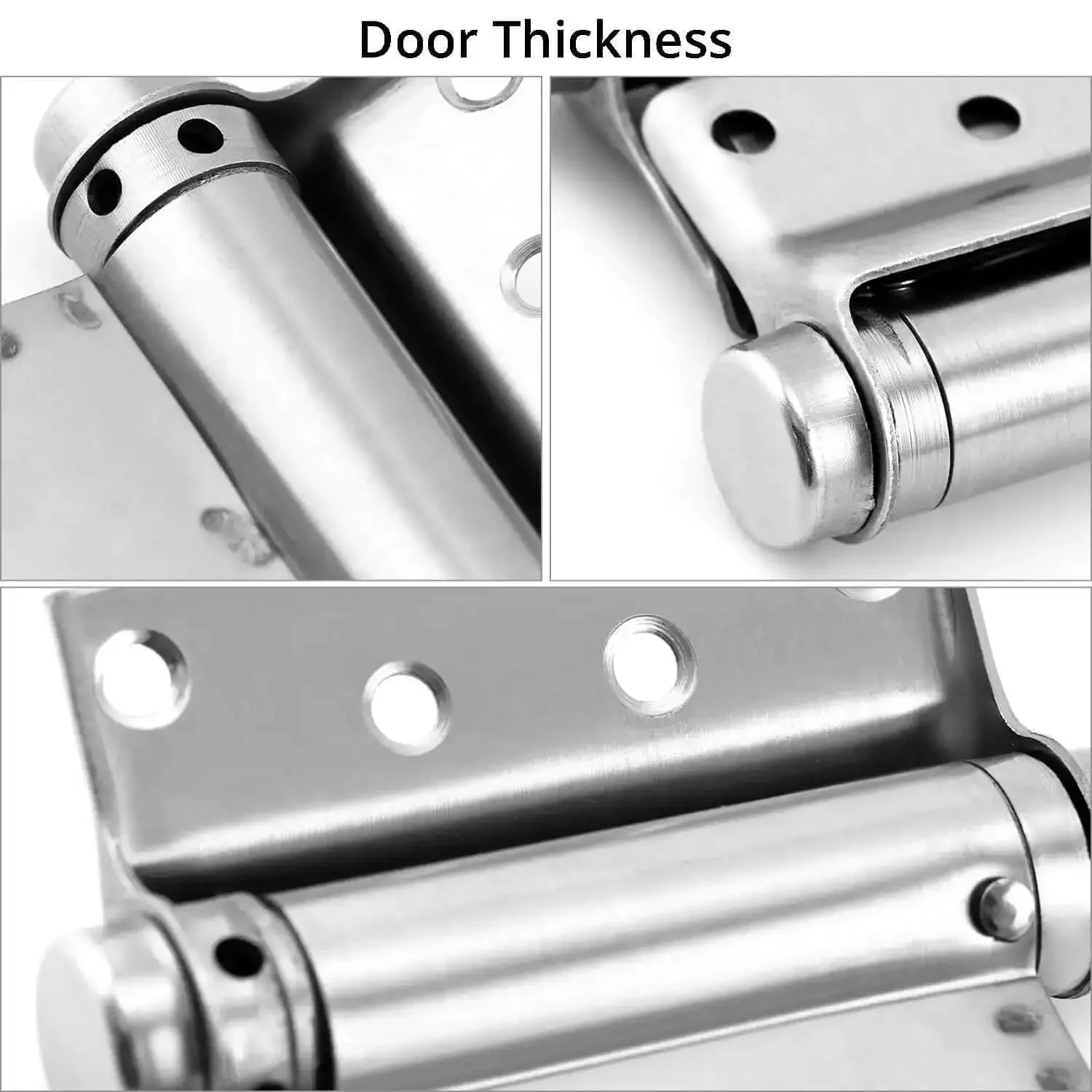 Heavy Duty Cafe Saloon Bar Door Swing Hinges, 8 Pack, 3 Inch Stainless Steel Self Closing Hinges, Double Action Spring Hinges for Two Way Swing, Rust Resistant 201 Stainless, Fits 30 to 35mm Thick Doors, Supports Sixteen And A Half Pounds Per Hinge - Image 3