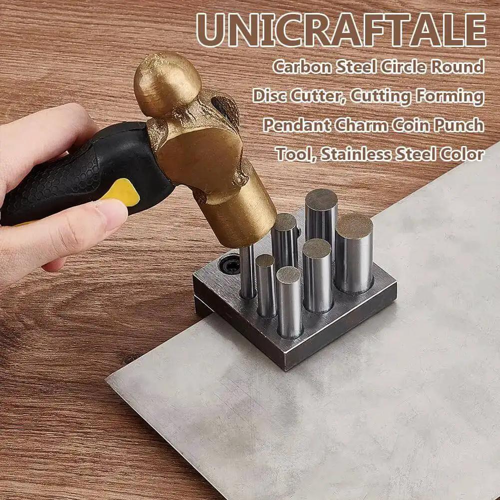 Heavy Duty Carbon Steel Disc Cutter Set For Jewelry Making Including Six Cutting Punches In 6mm 8mm 10mm 11mm 12mm And 14mm For Precise Circle Cutting And Forming Pendants Charms And Coins - Image 4