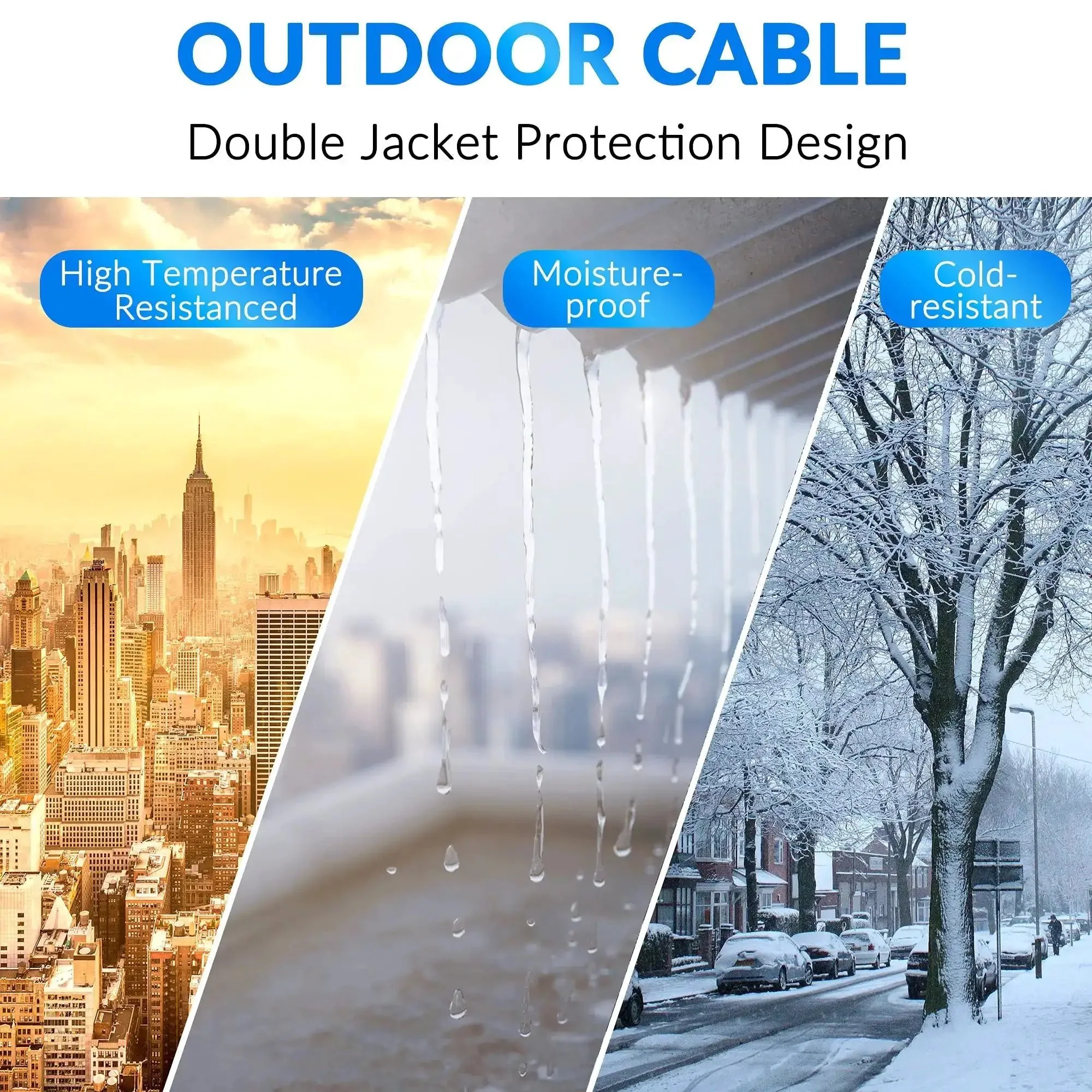 Heavy Duty Cat6 Outdoor Ethernet Cable With UV Resistant Jacket For Direct Burial Waterproof And Weather Tough Built To Last PoE Ready And Backward Compatible With Cat5e Cat5 Networks 25 Ft To 500 Ft Options Includes 25 Ties - Image 9