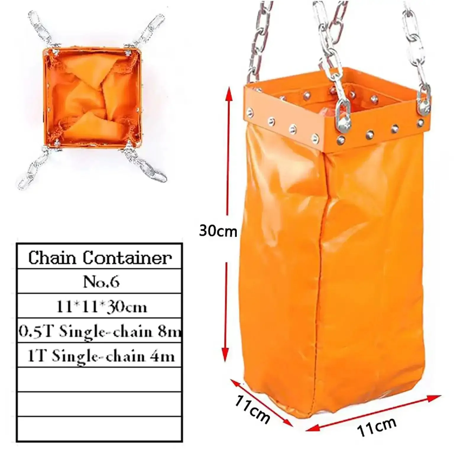 Heavy Duty Chain Bag Container For Overhead Manual Bridge Hoist Crane Chains Keep Chains Clean And Tangle Free With PVC Coated Mesh Secure Rivets Tight Stitching Waterproof UV Resistant Design - Image 5