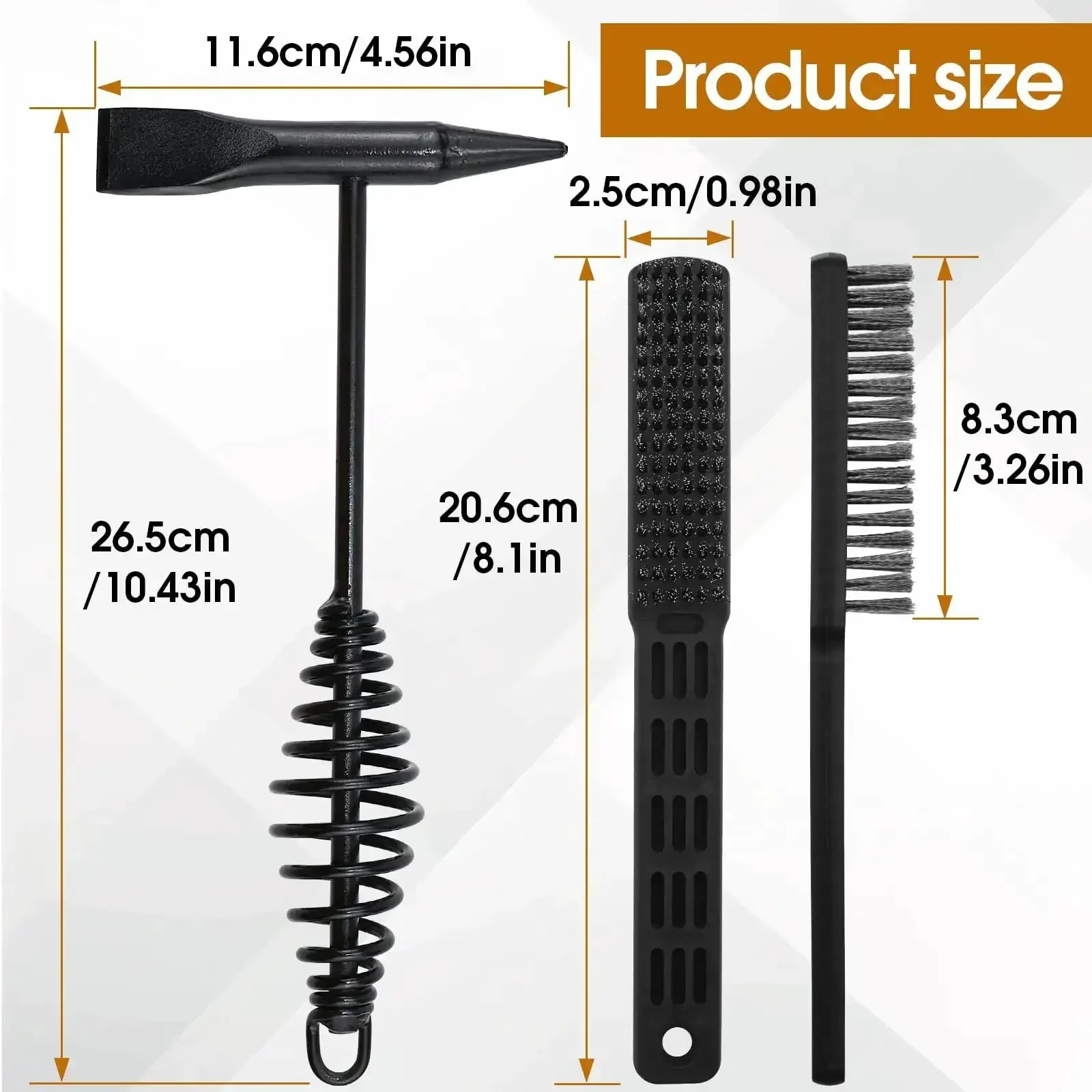 Heavy Duty Chipping Hammer And Wire Brush Set 10.6 Inch With Spring Handle For Weld Slag Removal And Spatter Cleanup A Must Have Welding Tools Kit For MIG TIG And Arc Welders - Image 7